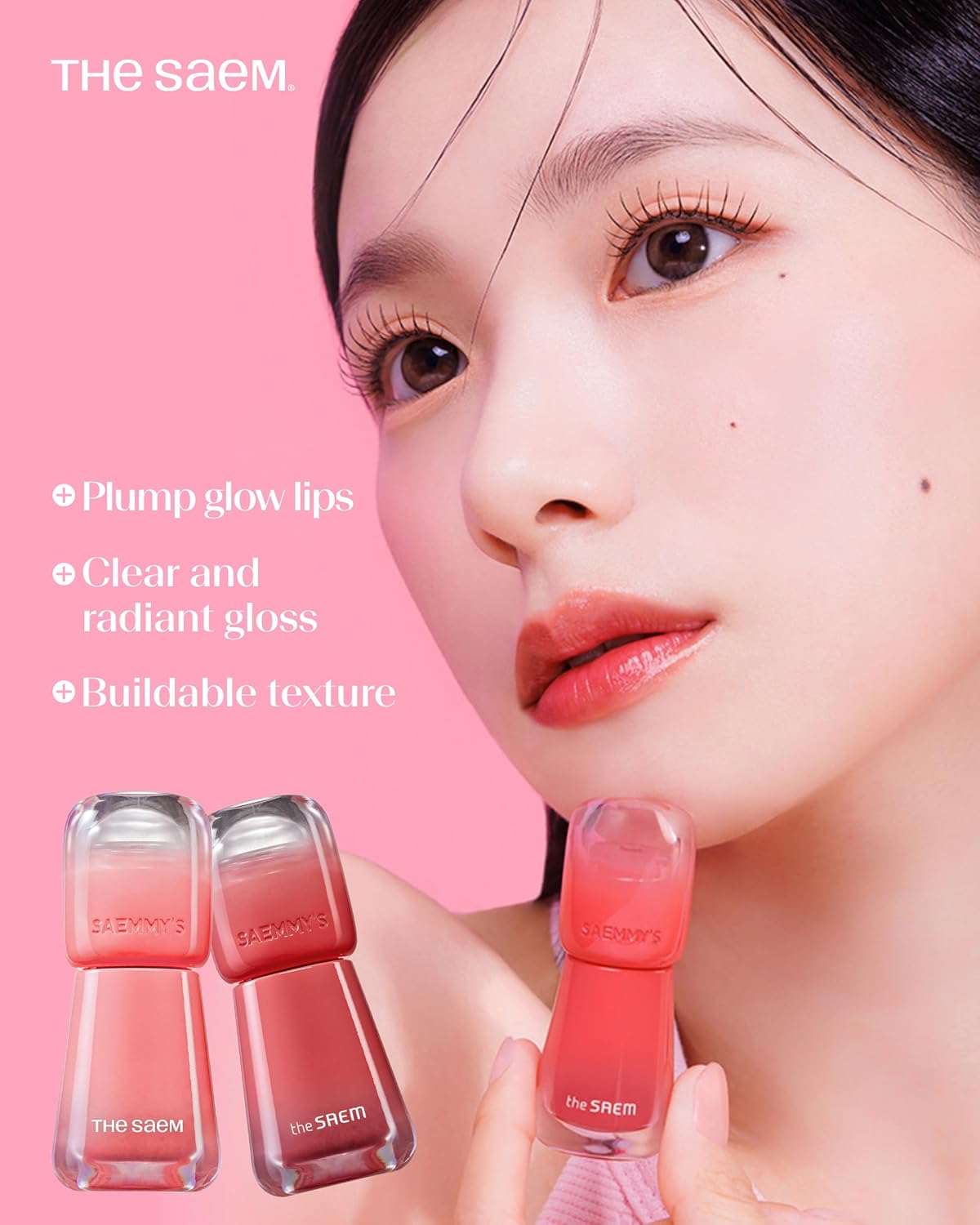 THESAEM Saemmy's Ade Shot Tint - Korean Lip Titnt, Water Gel Lip Stain with Plump Glowy Moisturizing Finish, Buildable Radiant Gloss, Long-Lasting Comfort, 0.1 fl.oz. (04 Violet Gin)