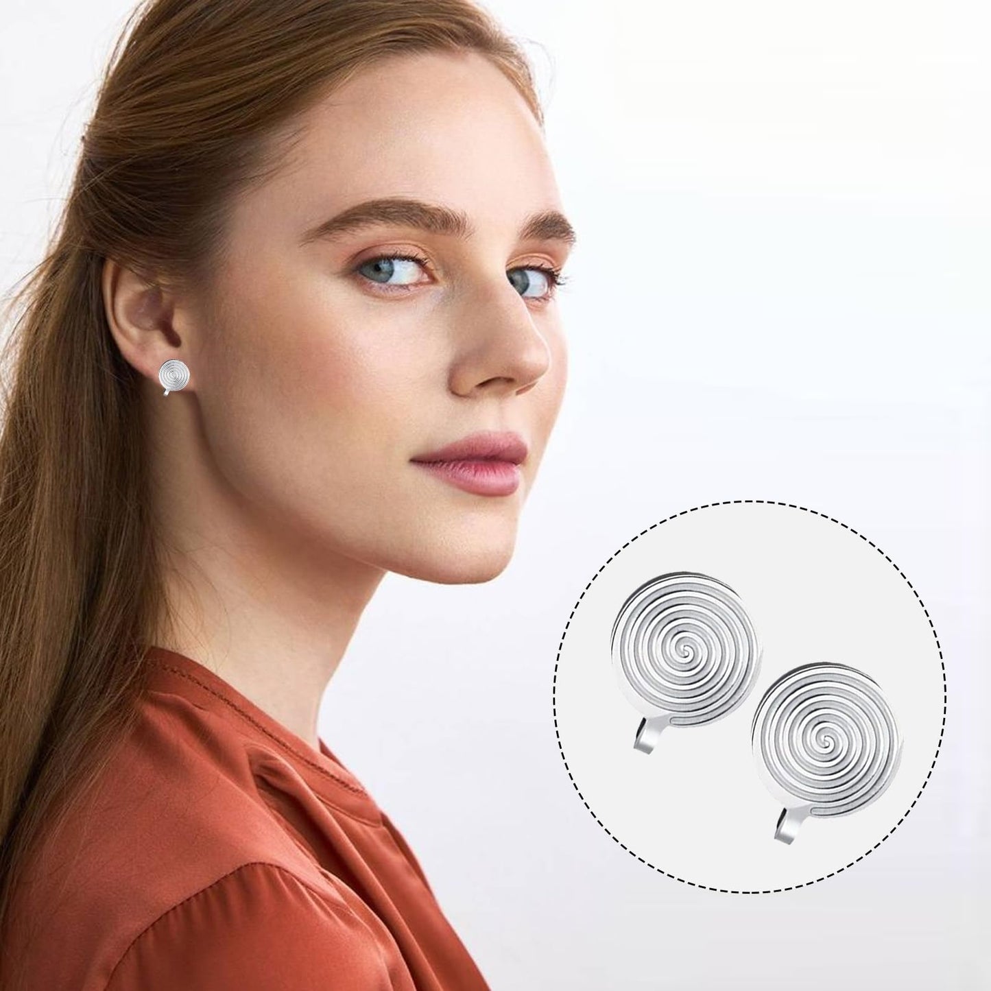 8 Pairs Pressure Earrings for Keloids,Keloid Earrings Pressure Clip,Spiral Compression Earring,Stainless Steel Clip On Earring,Non-Pierced Earring