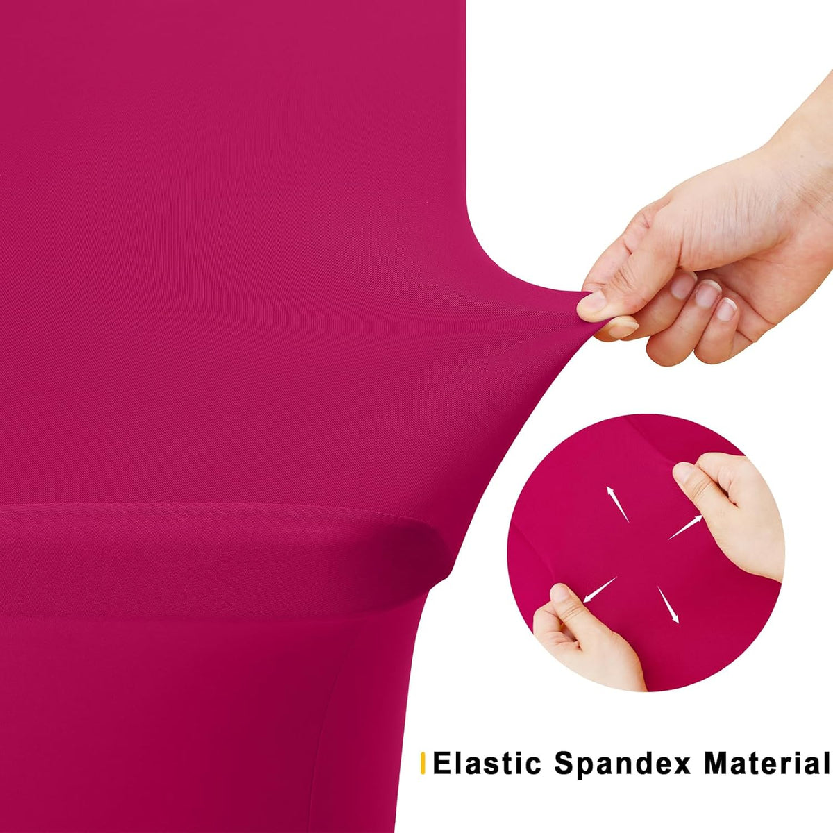 Smiry 2 Pack Spandex Table Cloth 5FT, Elastic Fitted Stretch Tablecloths for Rectangle Tables, Washable Table Cover for Outdoor, Wedding, Banquet & Parties (Fuchsia, 60Lx30Wx30H Inch)