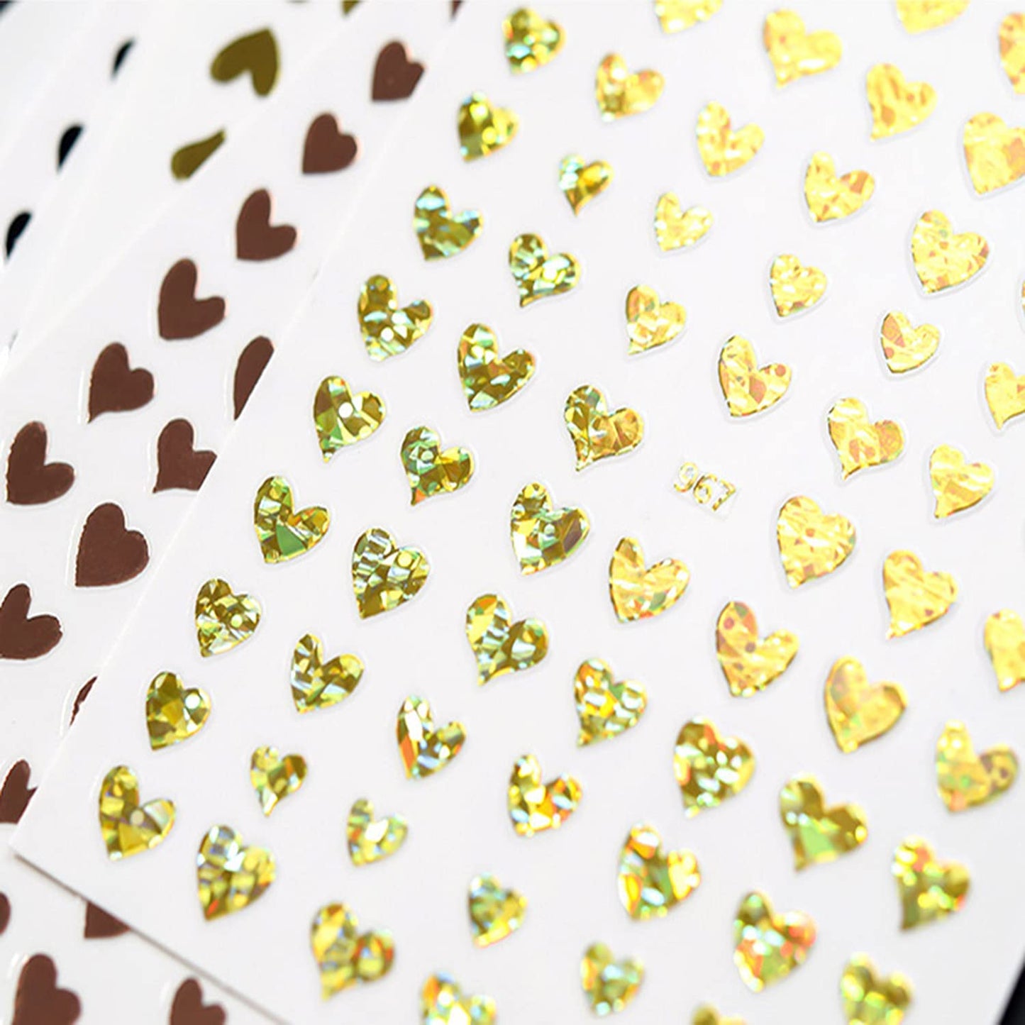 6 Sheets Mahjong Nail Art Stickers with 8 Sheets Heart Nail Art Stickers