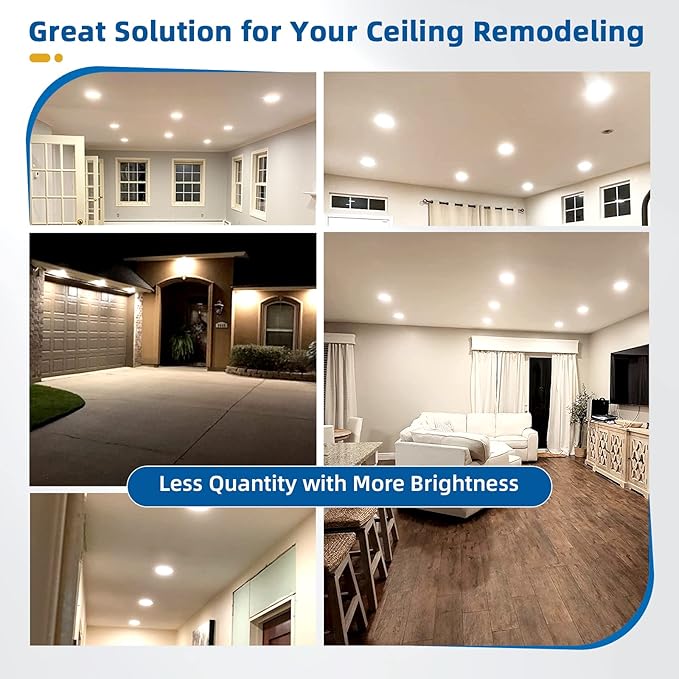 8 Pack Recessed Lighting 4 inch, 4000K Ultra-Thin LED Canless Recessed Lighting, Retrofit Dimmable Recessed Lights, 1200LM 12W=150W Wafer Lights - ETL & Energy Star Certified