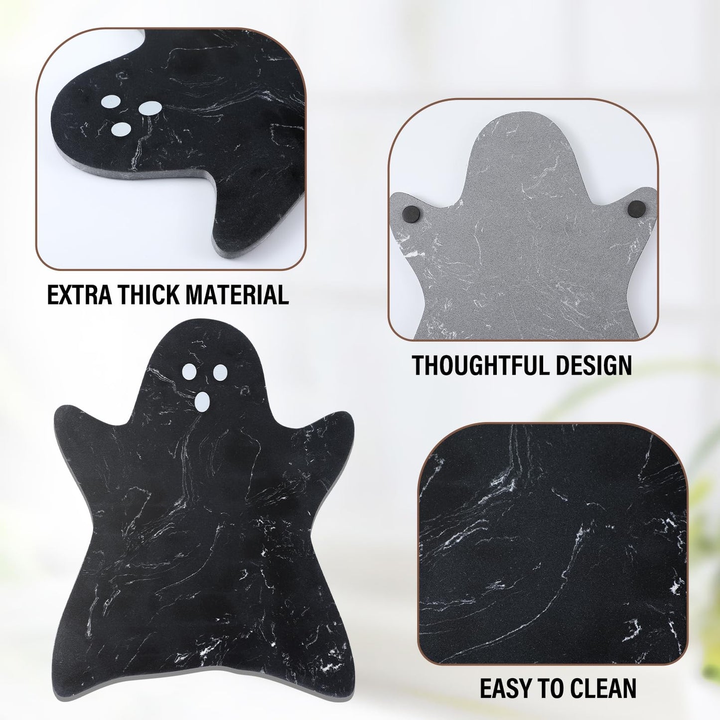 Reallnaive Black Ghost Marble Cheese Board Charcuterie Cutting Tray Marble Serving Decorative for Decoration Charcuterie Kitchen