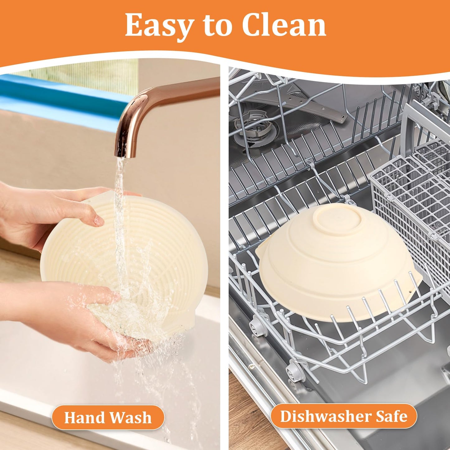 ORANGAROOS Sourdough Baking Supplies Kit Including 9 inch Round Silicone Banneton Basket, Dough Scraper, Bread Lame, Danish Whisk and Bread Bag;Proofing Basket Set for Home Bakers