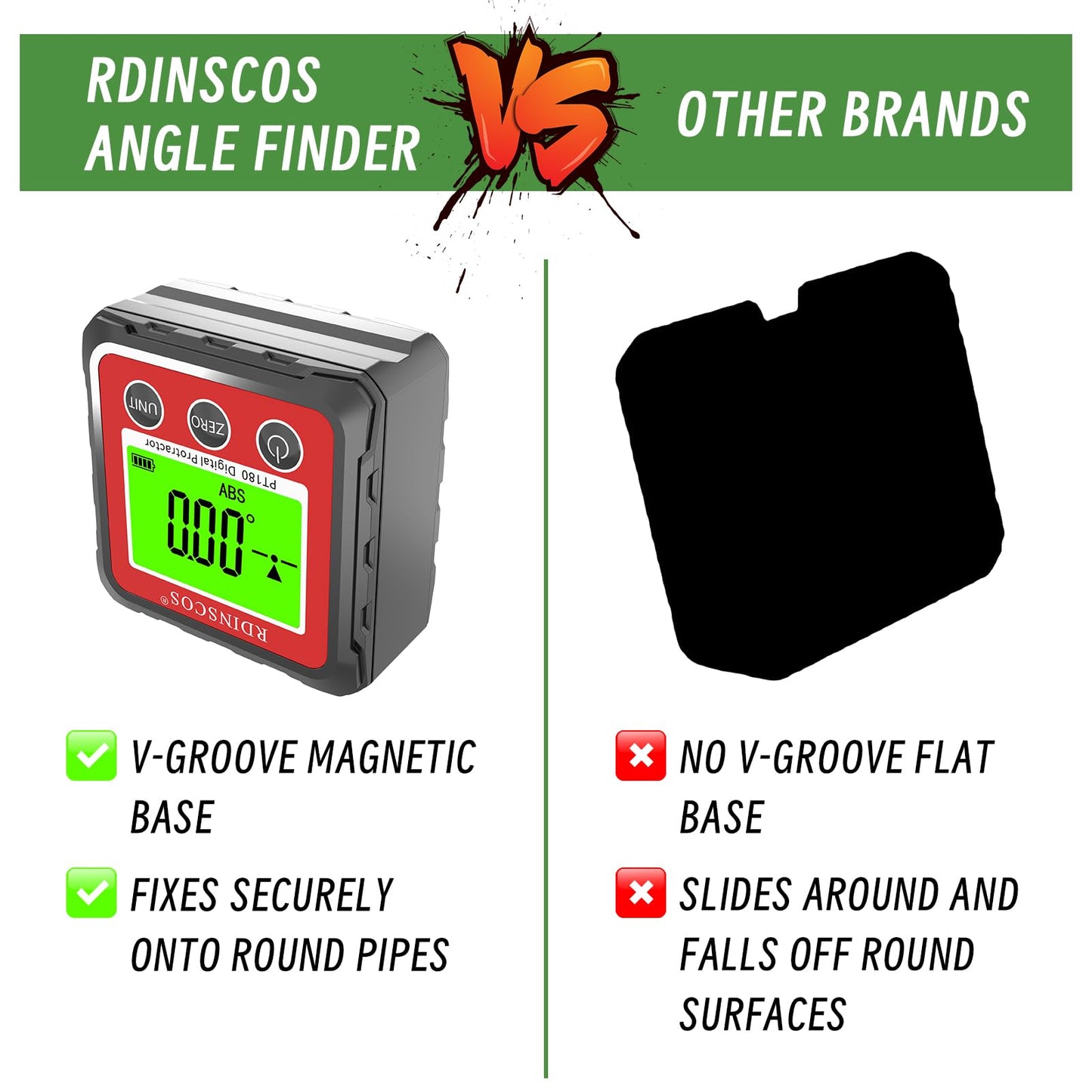 Digital Angle Finder Magnetic Table Saw Digital Angle Gauge - 4 Sided Magnetic Digital Angle Finder Gauge Protractor Angle Cube Digital Protractor Bevel Gauge
