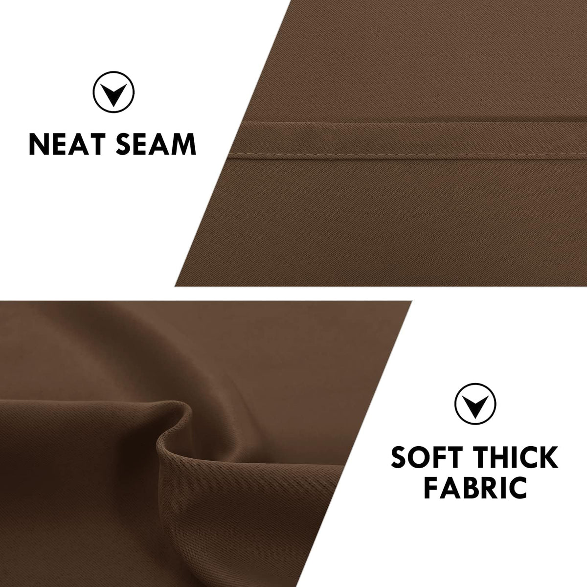 Short Blackout Curtains 52 x 36 Inch Long for Kitchen RV Bunk Brown (2 Count)