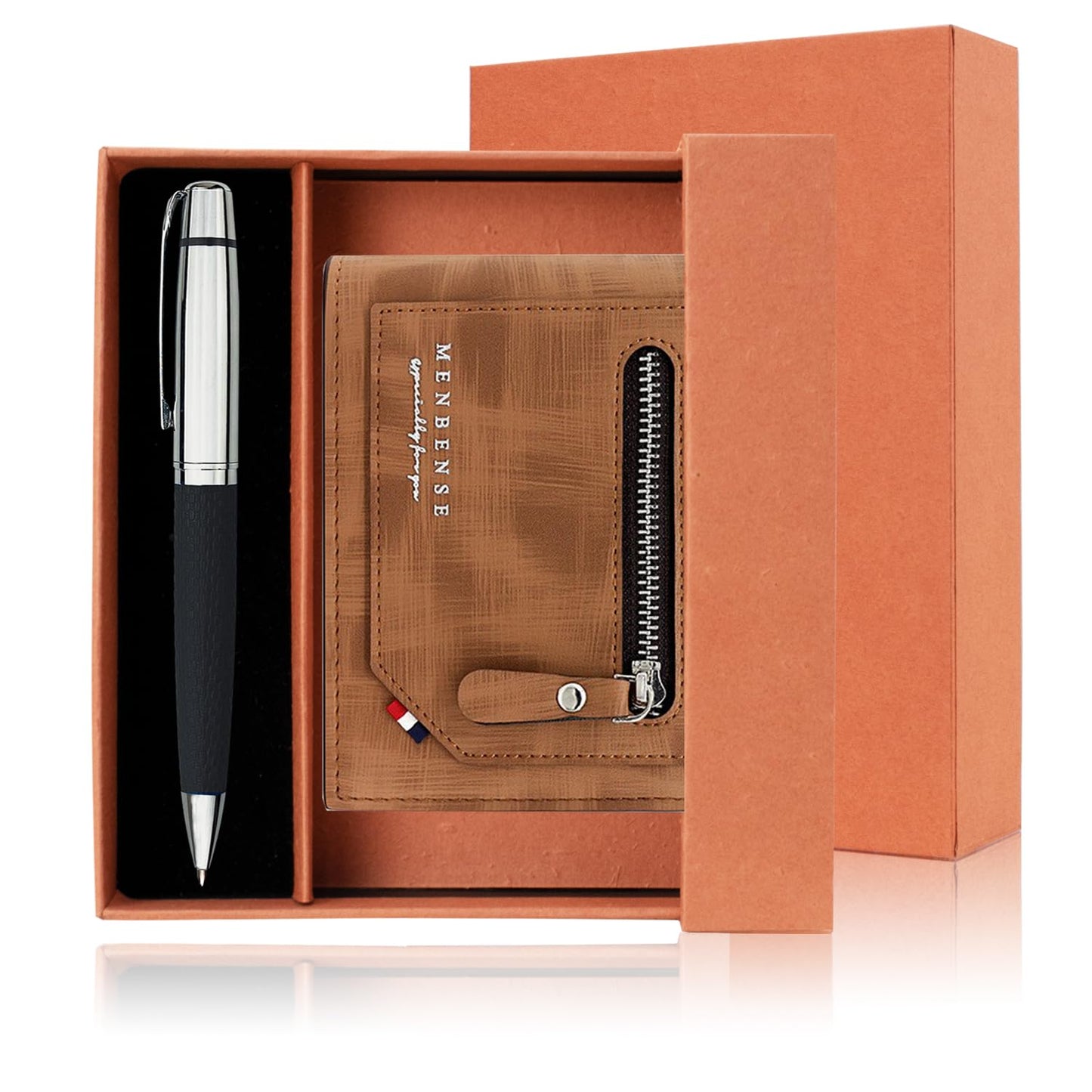 Yastar Customized Gift Pen with a Wallet Luxury Ballpoint Pen with Box 2 extra Black Refills - Custom with Names Message -Gift Pen Set for Family Colleague Elder Friends