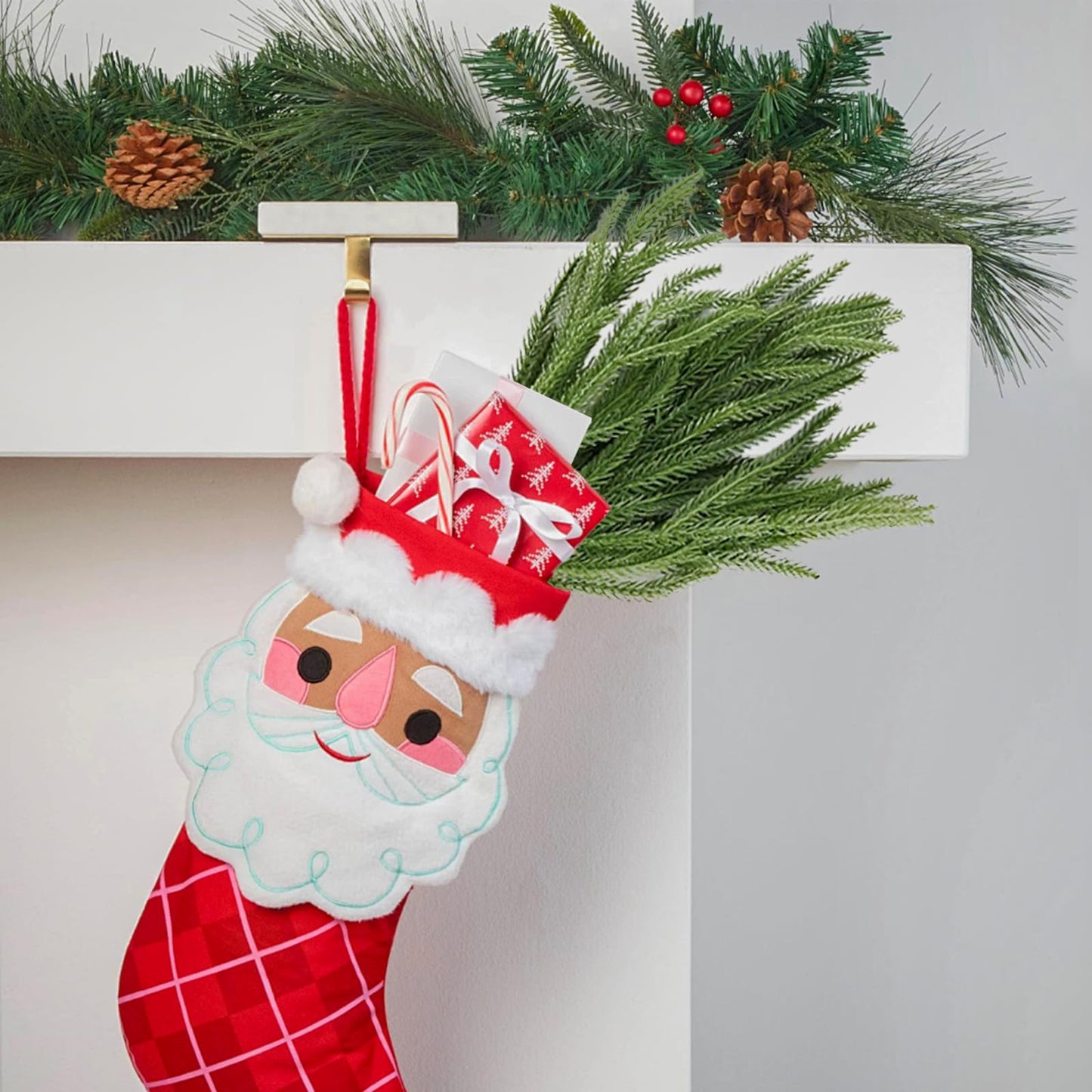 Real Touch Christmas Norfolk Pine Branches -18" Artificial Pine Branches Green Plants Branches for Holiday Floral Arrangements, Wreaths, Craft DIY and Home Xmas Decorations (4PCS(24 sprigs))