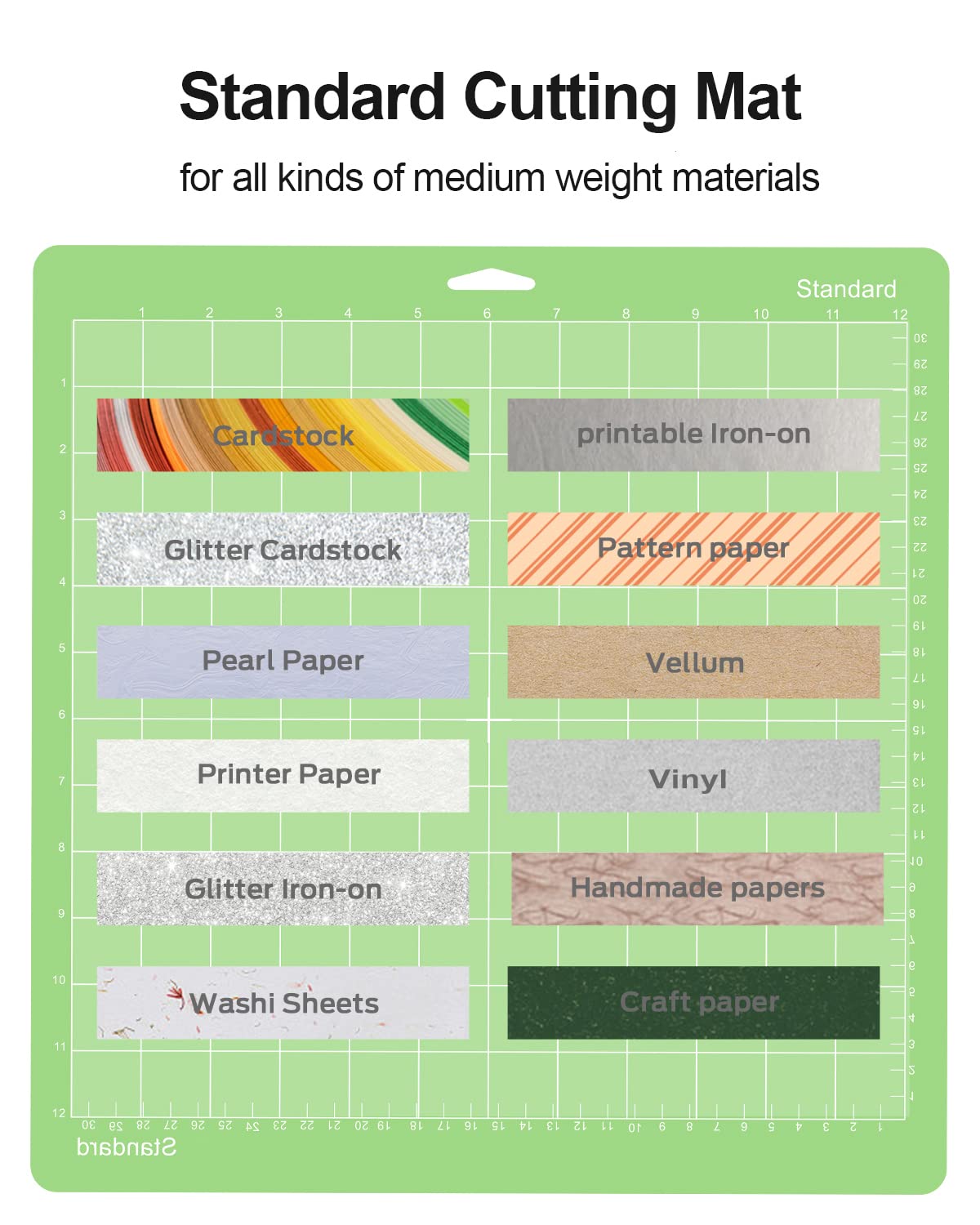Gwybkq Cutting Mat, Compatible With Maker 3/Maker/Explore 3/Air 2/Air/One 12 Pack 12x12 Cut Mats Replacement Accessories Adhesive Sticky Green Cricket Standard Card