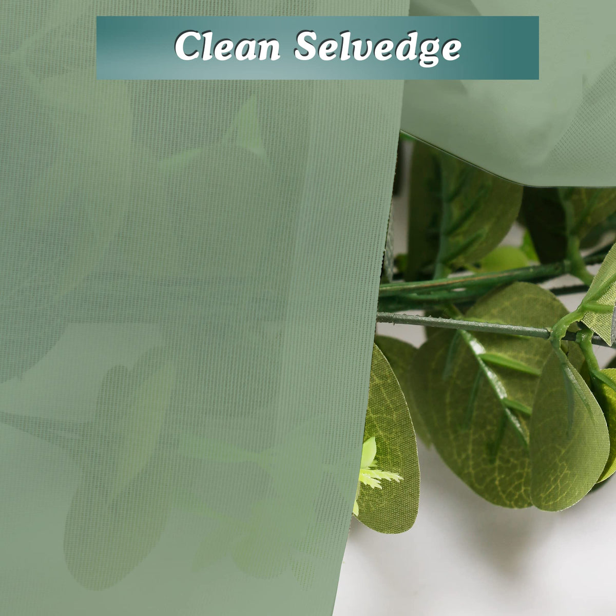 Sage Green Sheer Valance for Windows (2 Count)