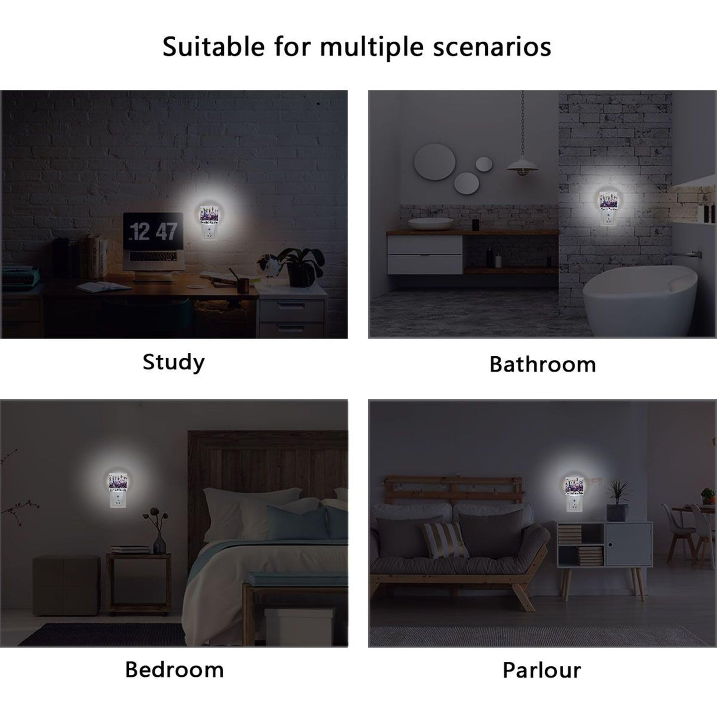 Wamika Witch Potions LED Sensor Night Light Set of 2 Spooky Halloween Table Desk Lamps with Adjustable Brightness Eye-Caring for Home Bedroom Office Parlour