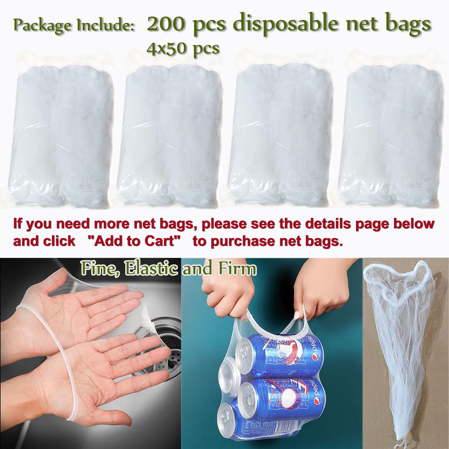 Kitchen Sink Strainer with Sink Basket Holder and 200 Strainer Net Bags,Food Catcher with Drain Filter Mesh Bag,Meshmate Waste Rack Trash Catcher for Leftovers.