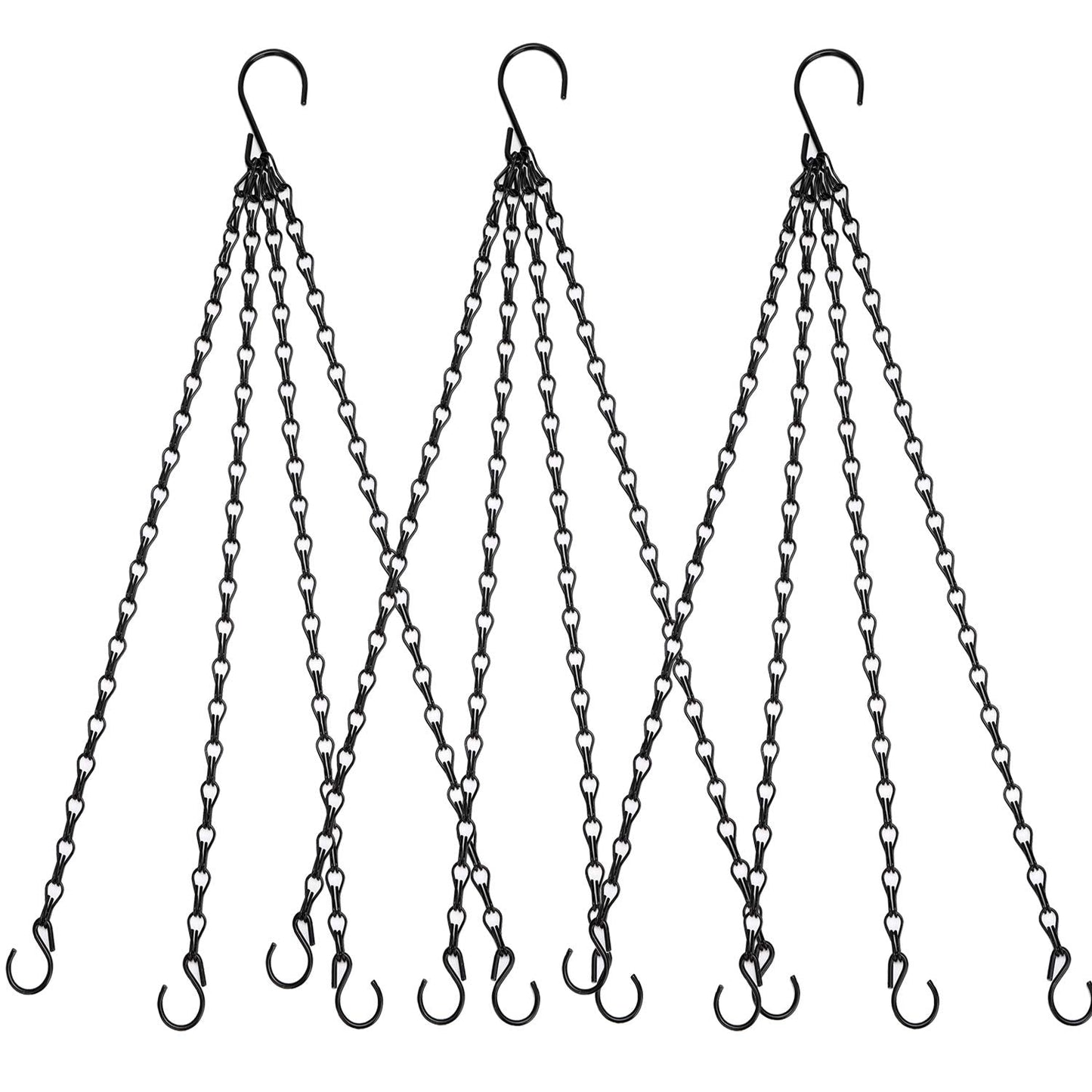 Heybe Hanging Baskets Chains 23 Inches 4 Leads Hanging Chains Flower Pot Hanger Replacement Plant Hangers for Planters and Lanterns, Pack of 3 (4 Legs)