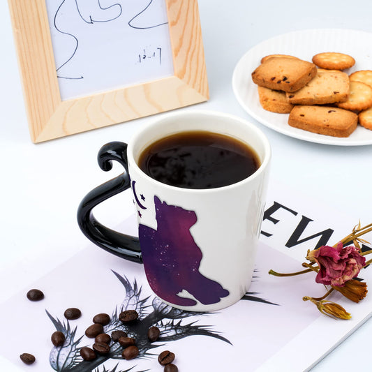 Color Changing Cat Coffee Mug for Cat Lovers - Mom Birthday Gifts for Women - Crazy Kitten Lady Mugs for Animal Lover Mom, Daughter, Sister, Aunt, Wife, Best Friends, BFF, Coworkers, Her - 12oz