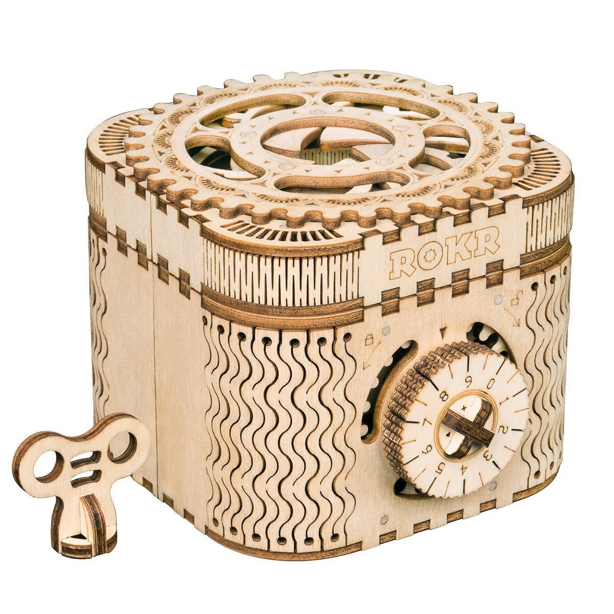 ROKR 3D Wooden Puzzle Mechanical Treasure Box Model DIY Brain Teaser Projects for Adult Age 14+ Birthday Gift Educational Toys Wooden Puzzles for Adults