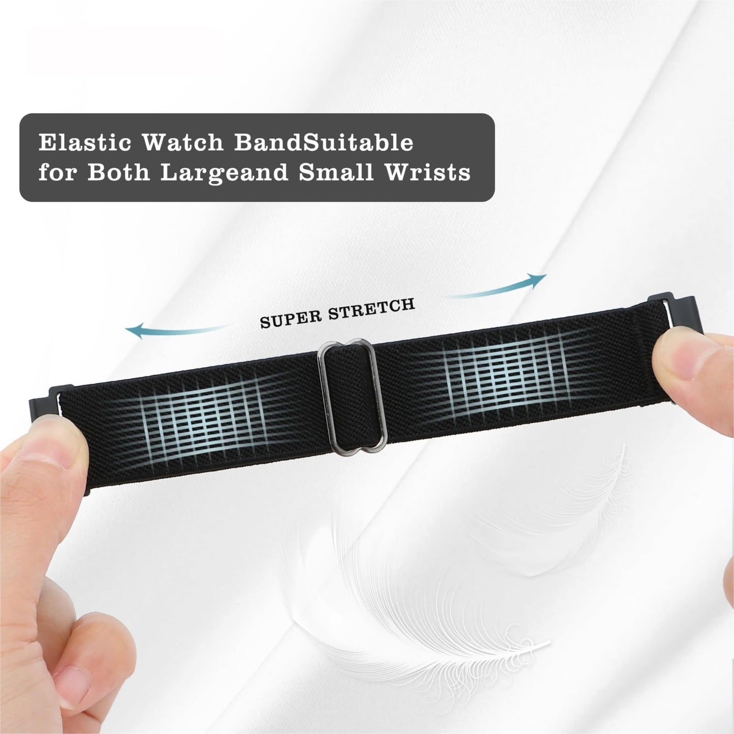 Tovimall 3 Pack ID208 Plus Smart Watch Bands for Fitpolo/Quican/Aeac/Tensky ID208 Plus Smartwatch, 22mm Elastic Nylon Replacement Wristband Adjustable Straps for man woman
