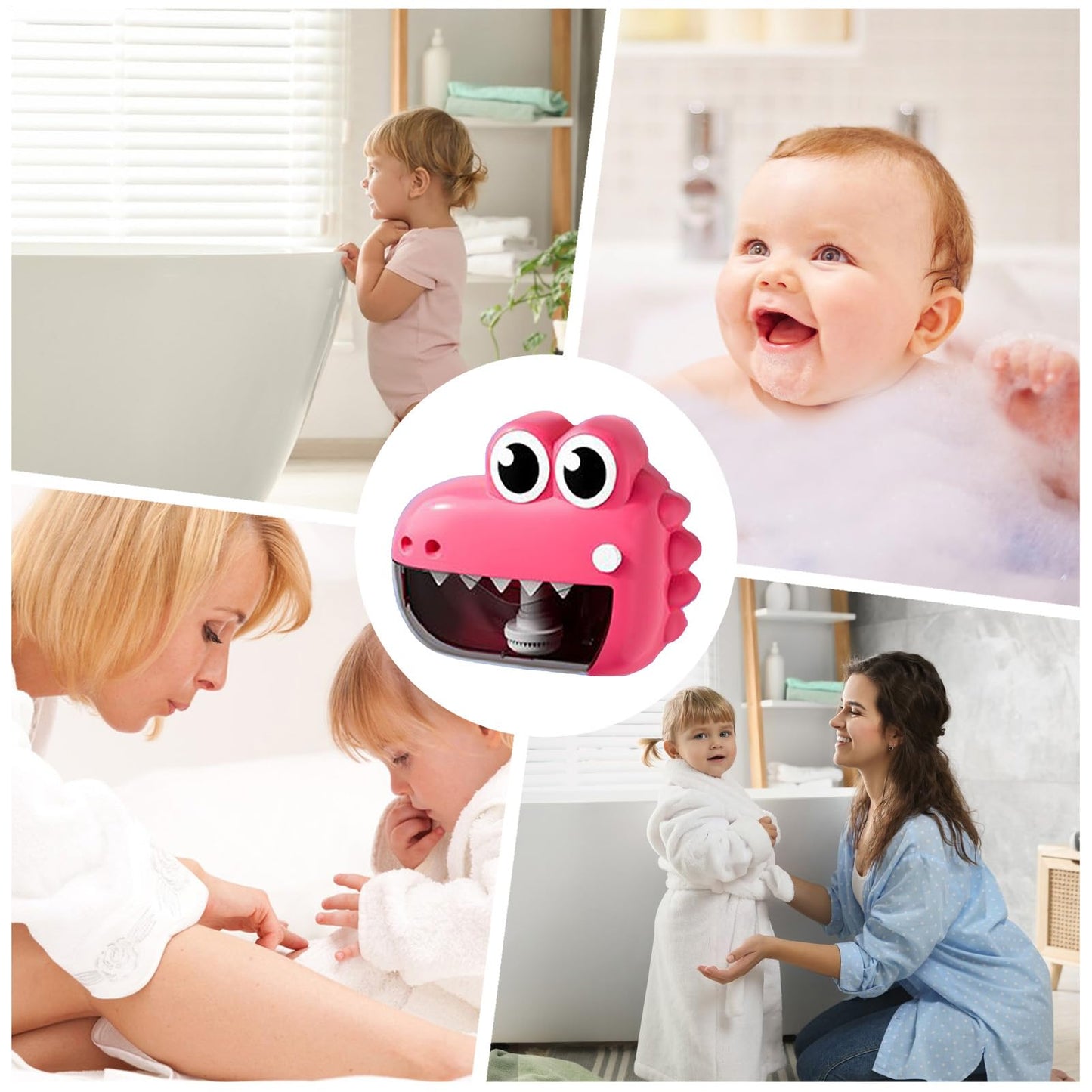 Bubble Machine for Bath Tub, 19.1x15.2x9CM Kids Bath Bubble Maker, Frog Crocodile Bathing Toys, Baths Shower Toys for Easter Basket Stuffer Bathing Entertainment for Boys Girls