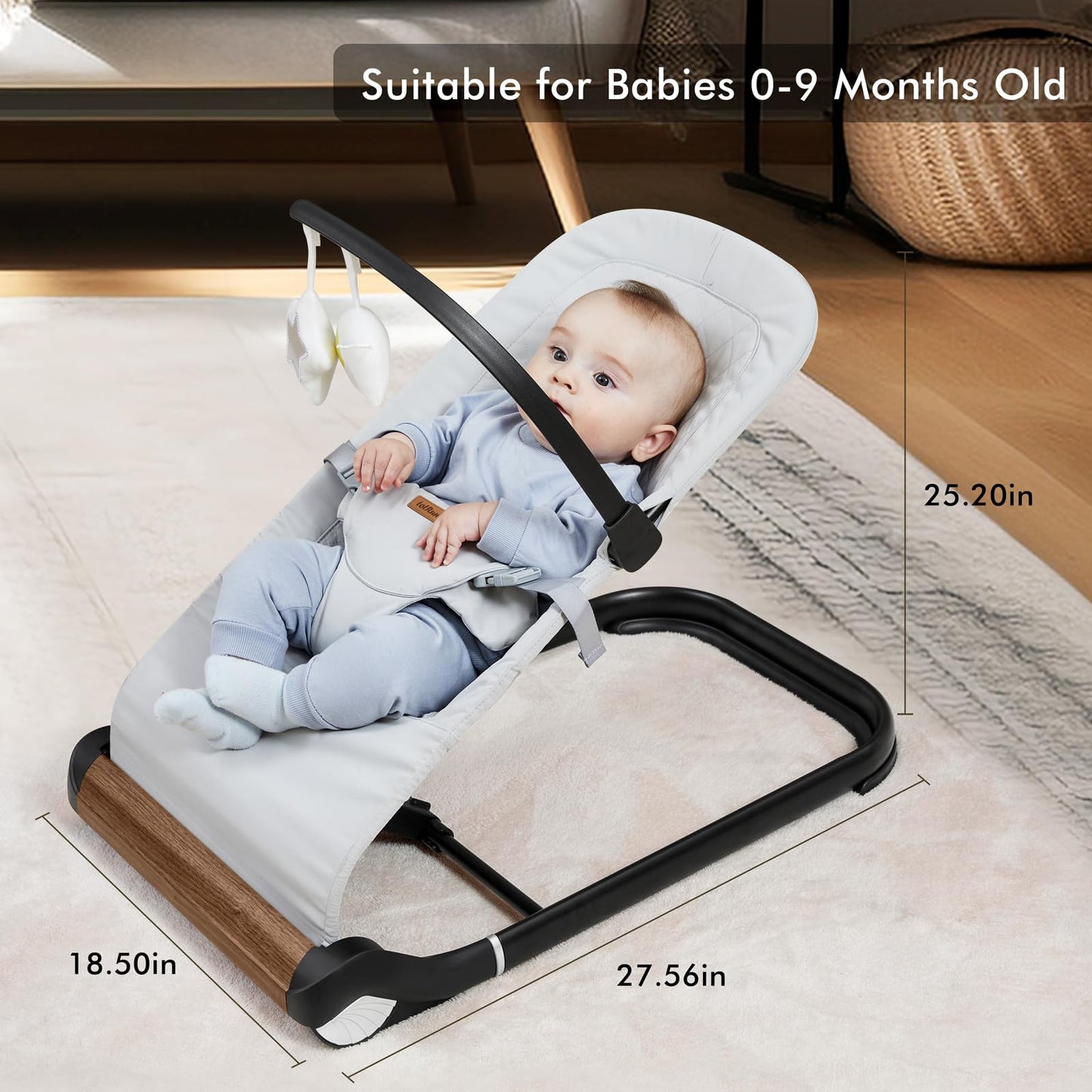 Baby Bouncer Chair - Comfortable Support for Your Little One's Blissful Moments (Normal, Light Grey)