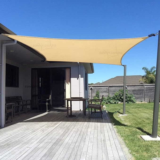 SUNNY GUARD Custom Size 8'x22' Rectangle Sand UV Block Sunshade for Backyard Yard Deck Patio Garden Outdoor Activities and Facility(Customized)