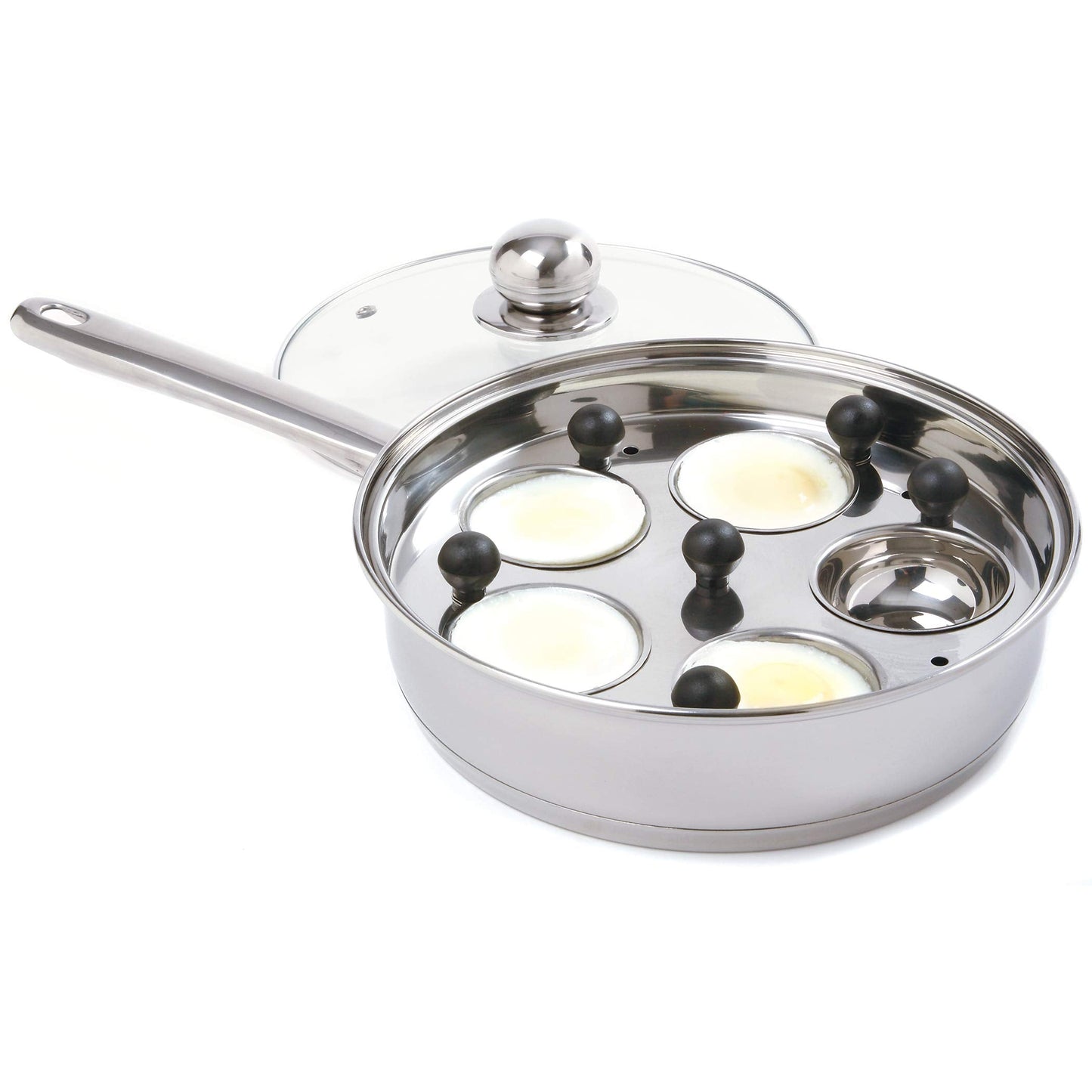 Norpro Stainless Steel Egg Poacher/Skillet Set, 10", Silver, 1 Liters