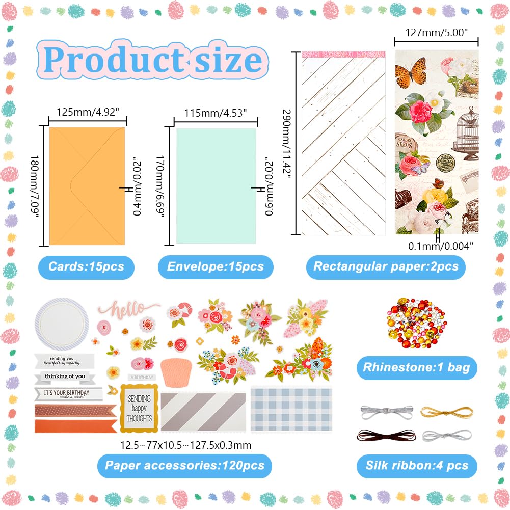 AHANDMAKER Paper Card Making Kits Colorful Handmade Greeting Card Kits for Christmas Day Cards, Easter Cards Birthday Invitation, DIY Envelope & Card Making, Slightly Lighter Color