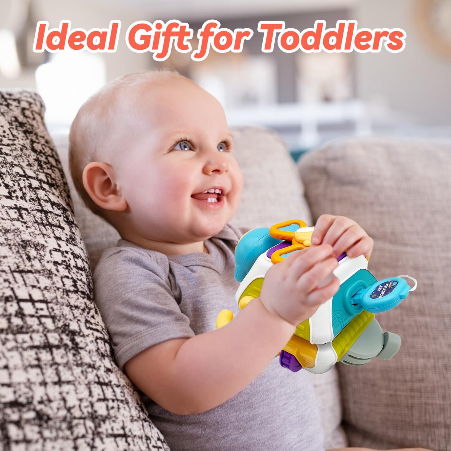 WYCYJU Busy Cube for Toddlers 2-3, Montessori Sensory Activities Busy Board Baby Gifts Infant Boys Girls Travel Toys Educational Learning