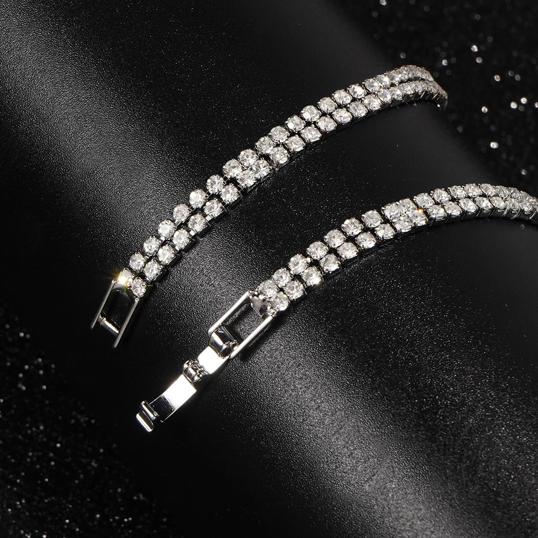 Suyi Trendy Crystal Long Necklace All-Match Style Shining Clothing Sweater Chain Silver 2