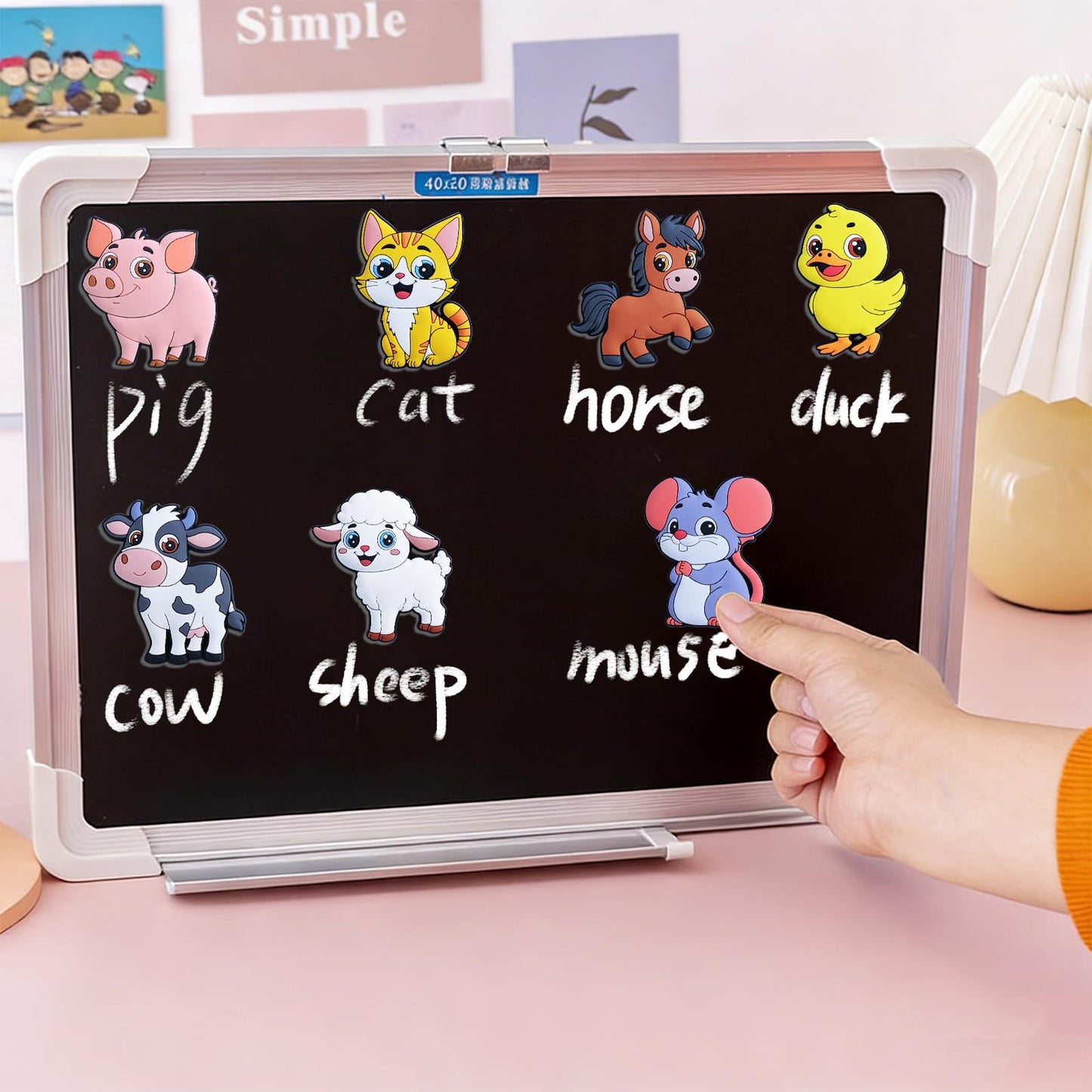 12PCS Fridge Magnets for Toddlers Cute Farm Animals Refrigerator Magnets Large Full Back Magnetic Animal Decorative Fridge Magnets Funny Rubber Magnetic Gift for Refrigerator Whiteboard Cruise Door