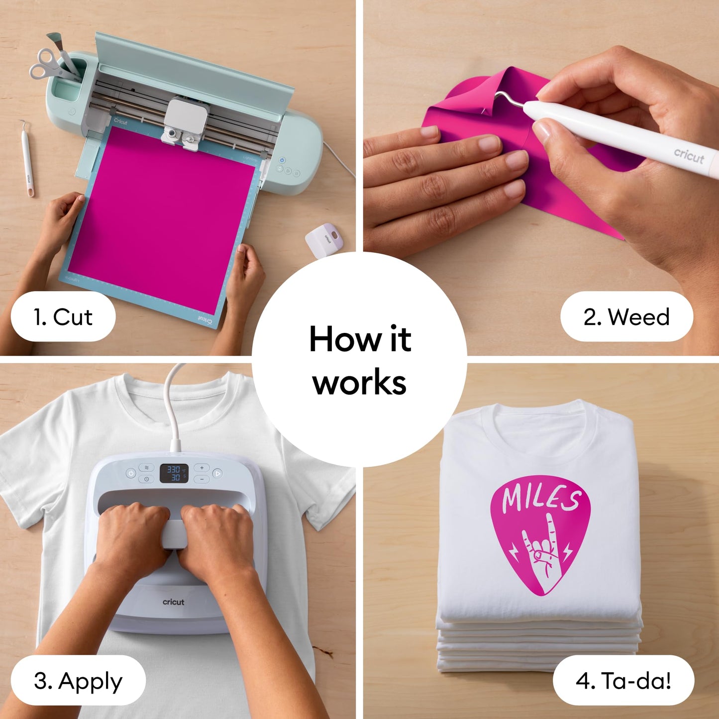 Cricut® Value Iron-On, Magenta (12 in x 20 ft) - HTV Heat Transfer Vinyl