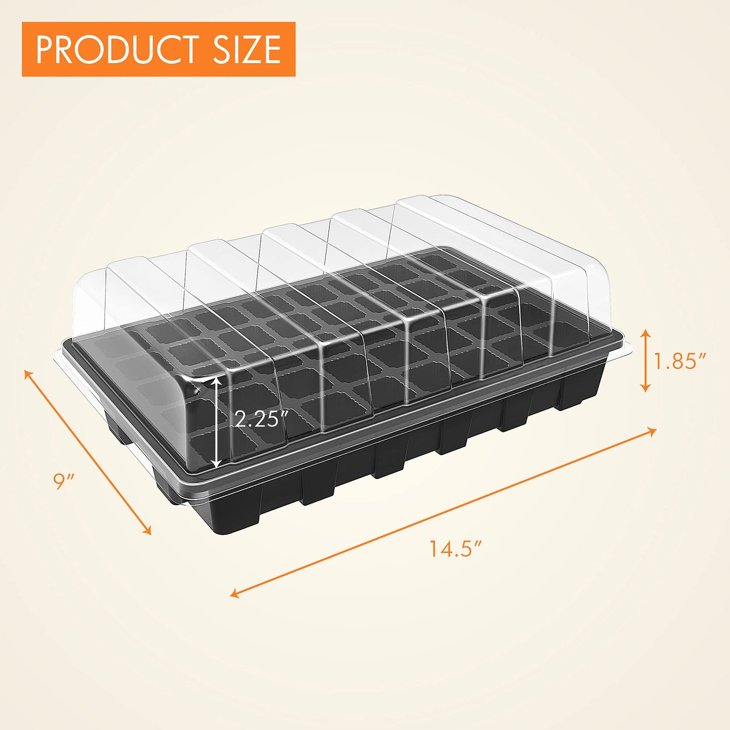 Gardzen 10-Pack 10 Gallon Grow Bags, Aeration Fabric Pots with 5-Set Garden Propagator Set, Seed Starter Tray 15" x 9" (40-Cell Per Tray)