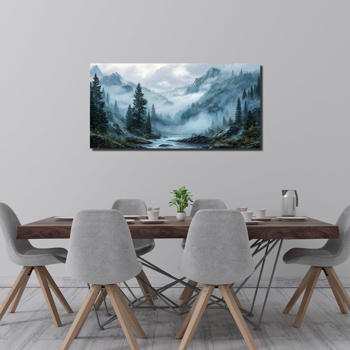 WVMAPTA Natural Landscape Prints Wall Art for Kitchen Mountain Canvas Wall Art for Office Tree Wall Decor for Dining Room Size 24 x 48 Inch