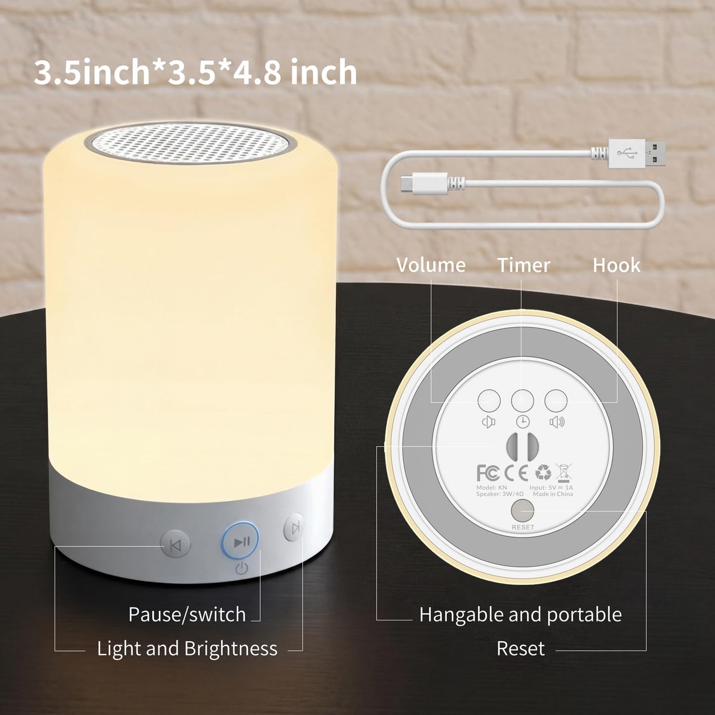 Night Lights, White Noise Machine – 20 Non-Looping Sleep Sounds, Rechargeable Battery, Touch Control, 6 Timers & Memory Function | Portable Sound Machine for Baby, Adults, Nursery, Travel
