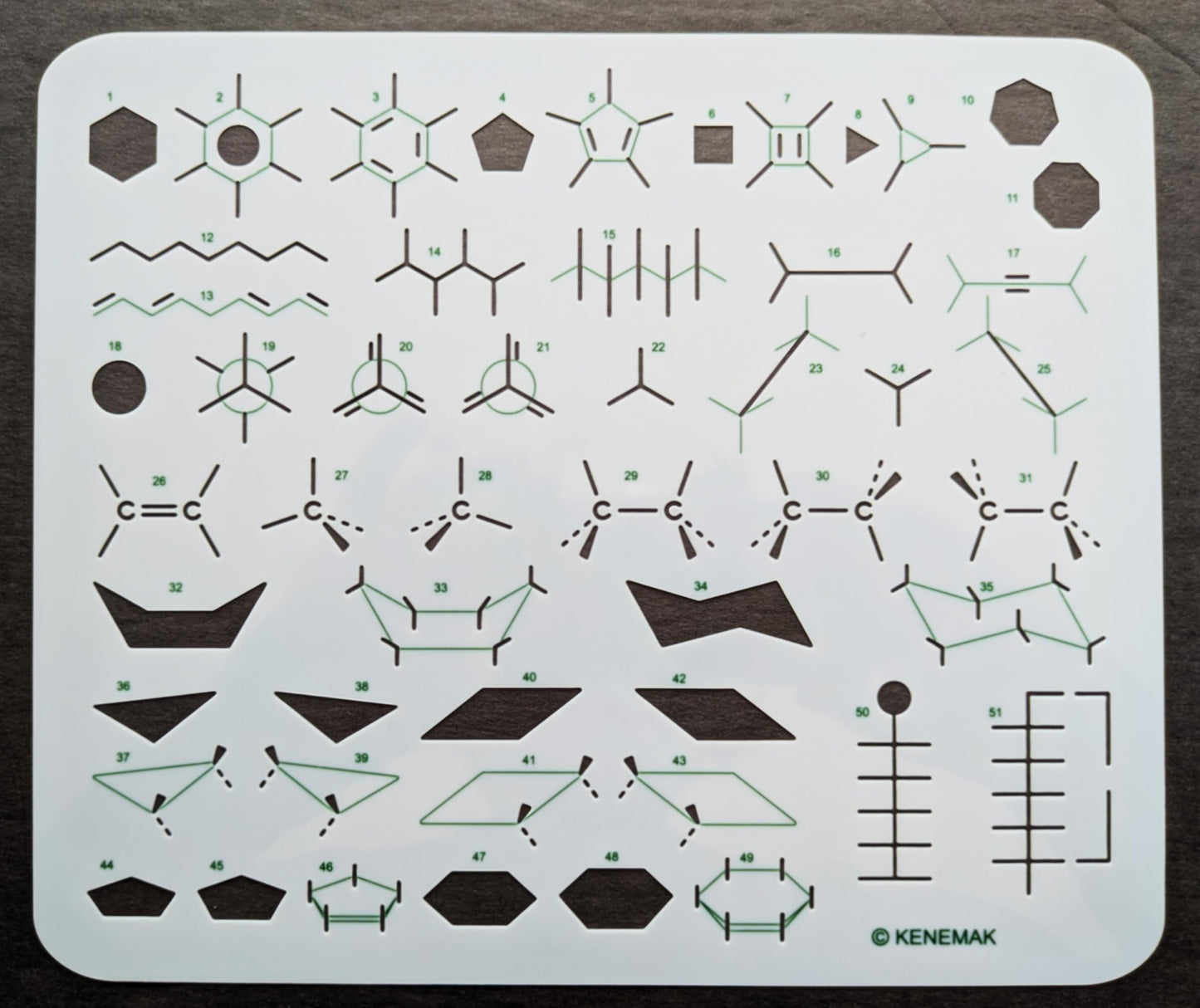 Oganic Chemistry Stencil Drawing MoleculeTemplate