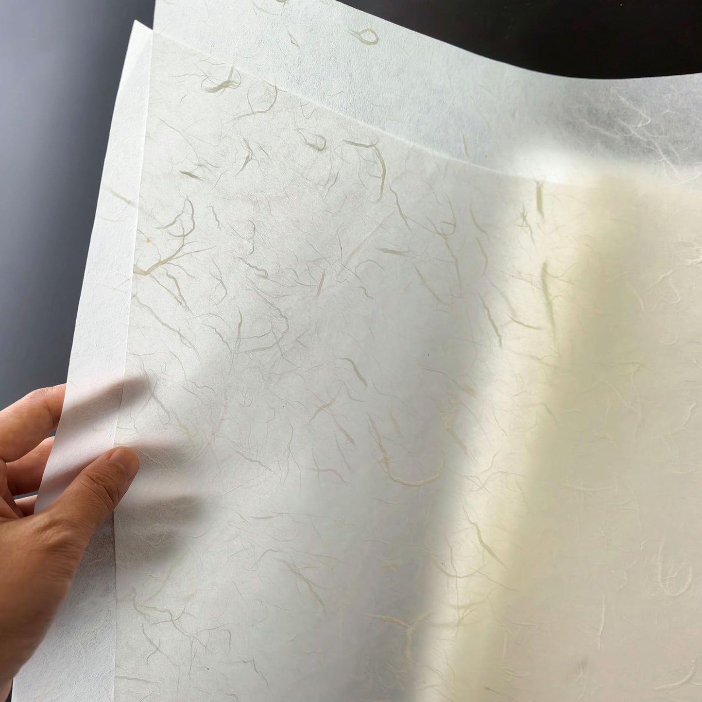 CRAFTJOY Large Mulberry Paper Sheets - 30 Sheets 16.5x16.5 Inch, Natural White Rice Paper for Origami, Gift Wrap, DIY Crafts, Calligraphy, Art, Printing, Decoupage Tissue, Journaling