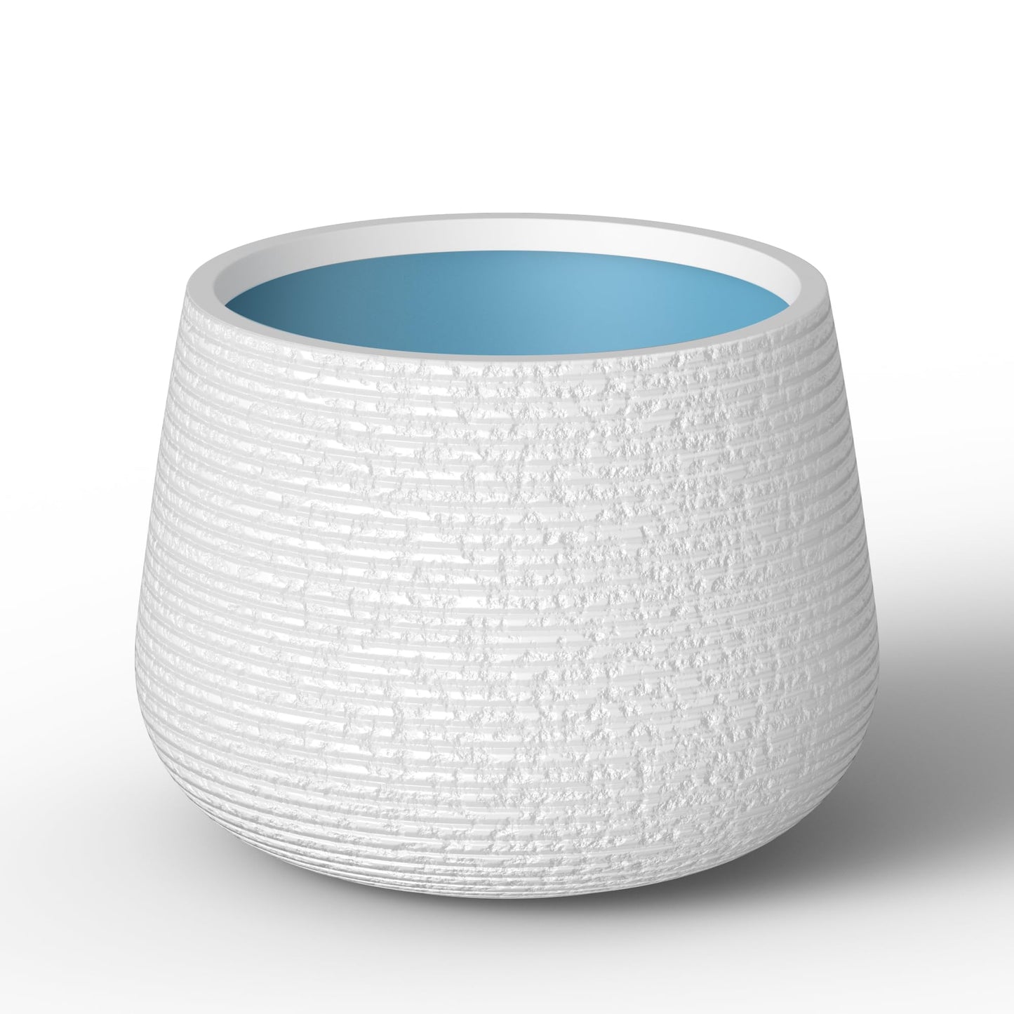 Kante 18.1" Dia Round Fluted Planter with Surface Indentations