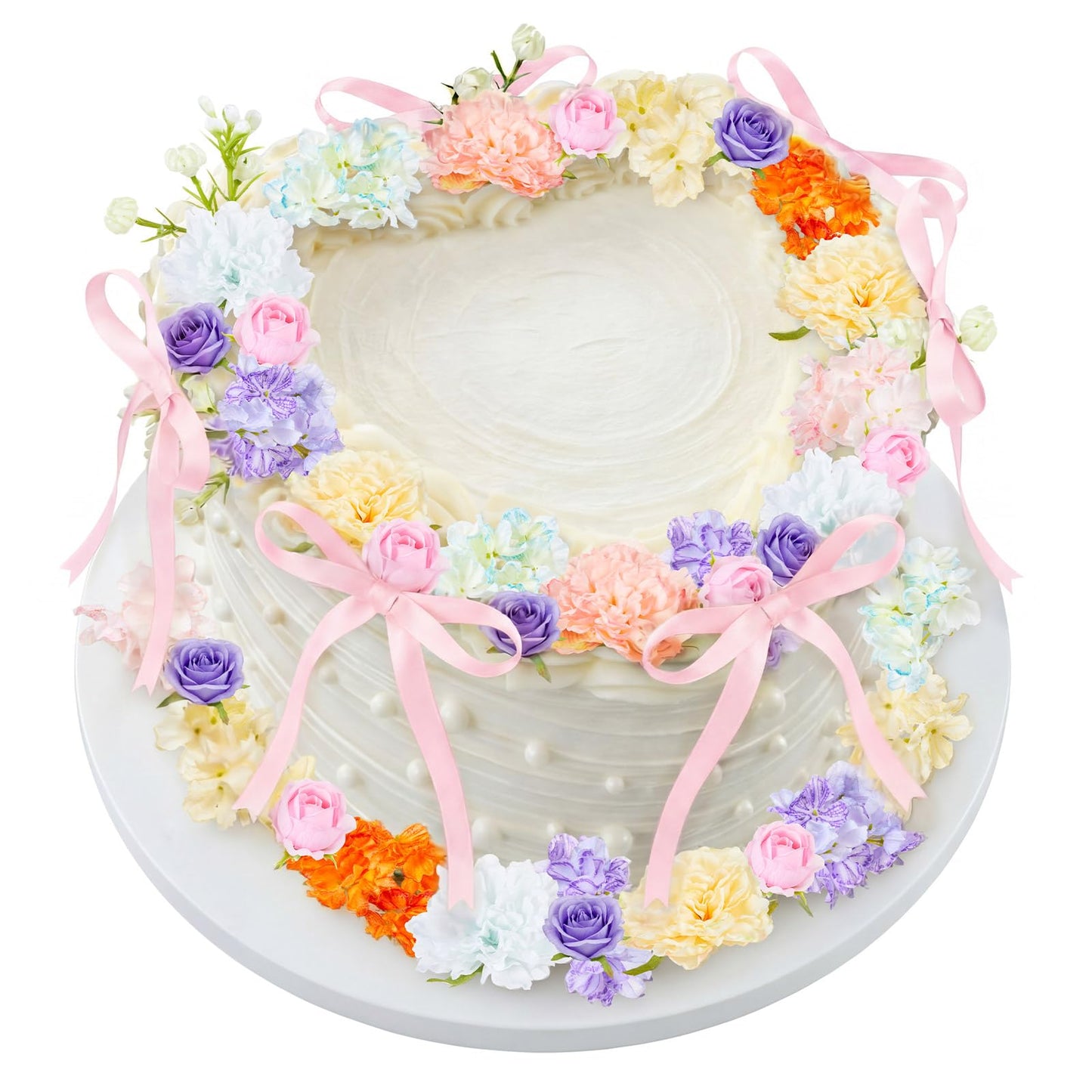 Juinte 30 Pcs Peony Cake Topper Decorations Artificial Wildflower Cake Decorations Floral Cakes Toppers for Wedding Baby Shower Birthday Party Supplies