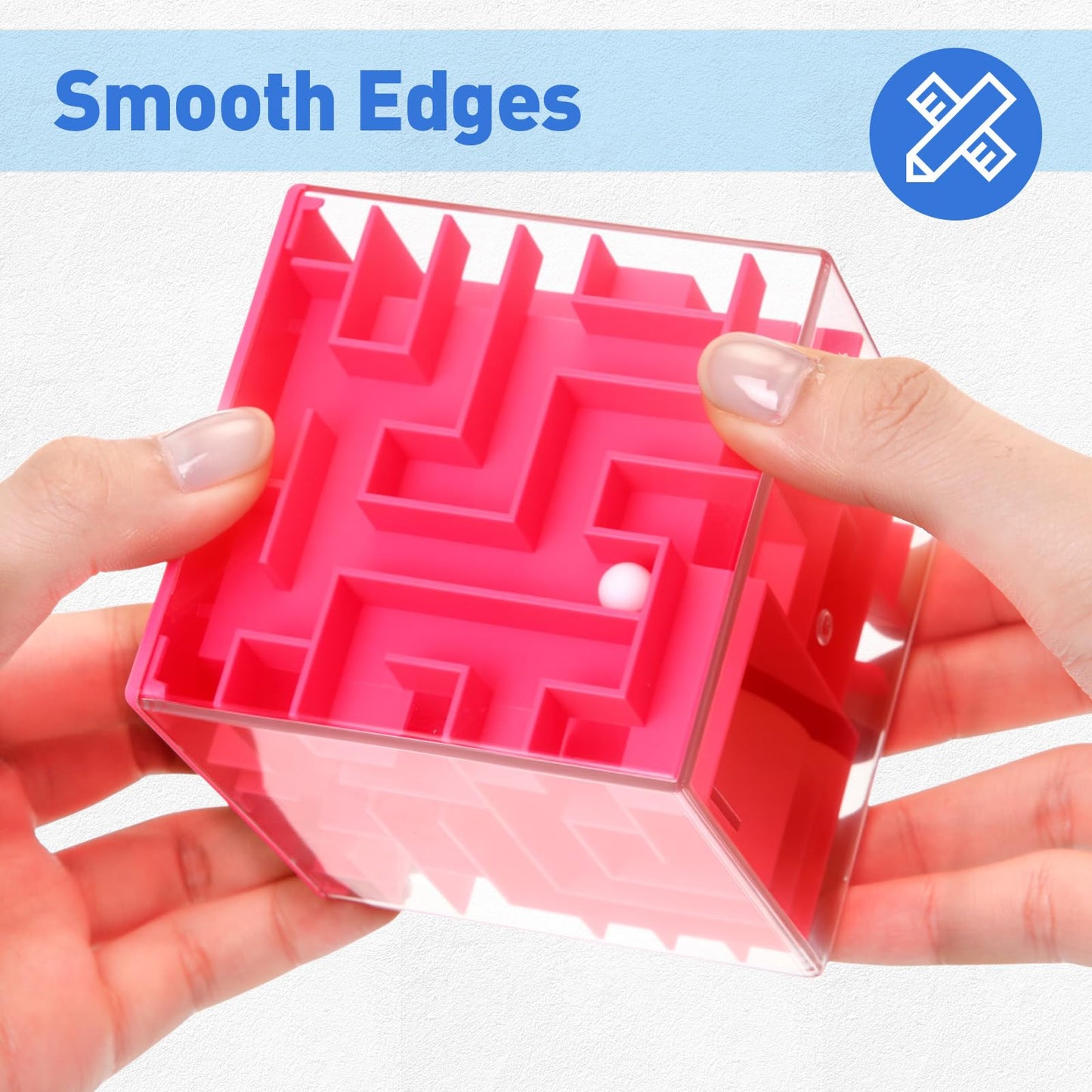 Patelai 2 Pieces 3.03 Inch Money Holder Maze Puzzle Gift Box, Christmas Money Gift Holder Box Fun Maze Puzzle Brain Teasers for Adults (Red, Blue)