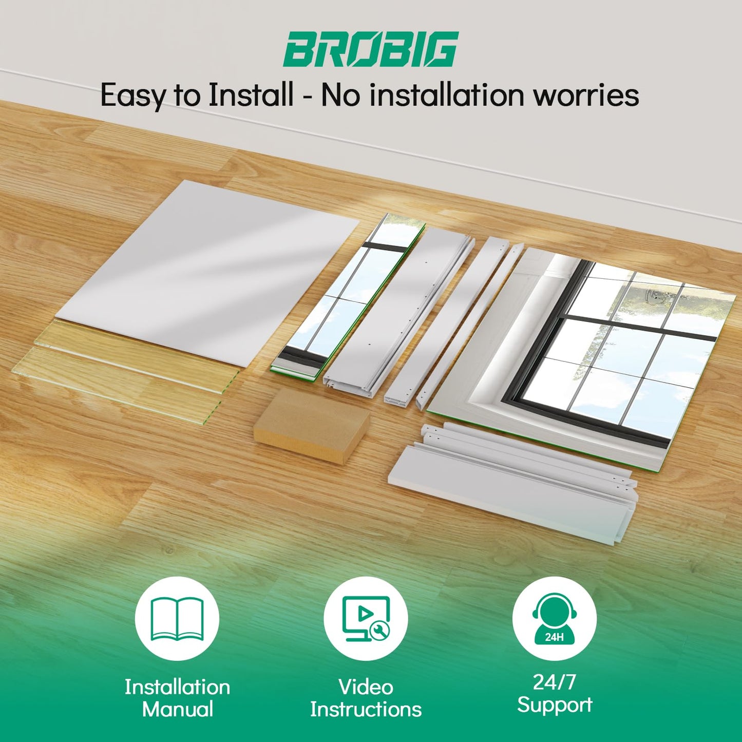 BROBIG 20 x 26 Medicine Cabinet Mirror, Moisture-Proof Aluminum Bathroom Medicine Cabinet with Mirror, Bathroom Mirror Cabinet with Adjustable Shelves, DTC Hinges, Recessed/Surface-Mounted