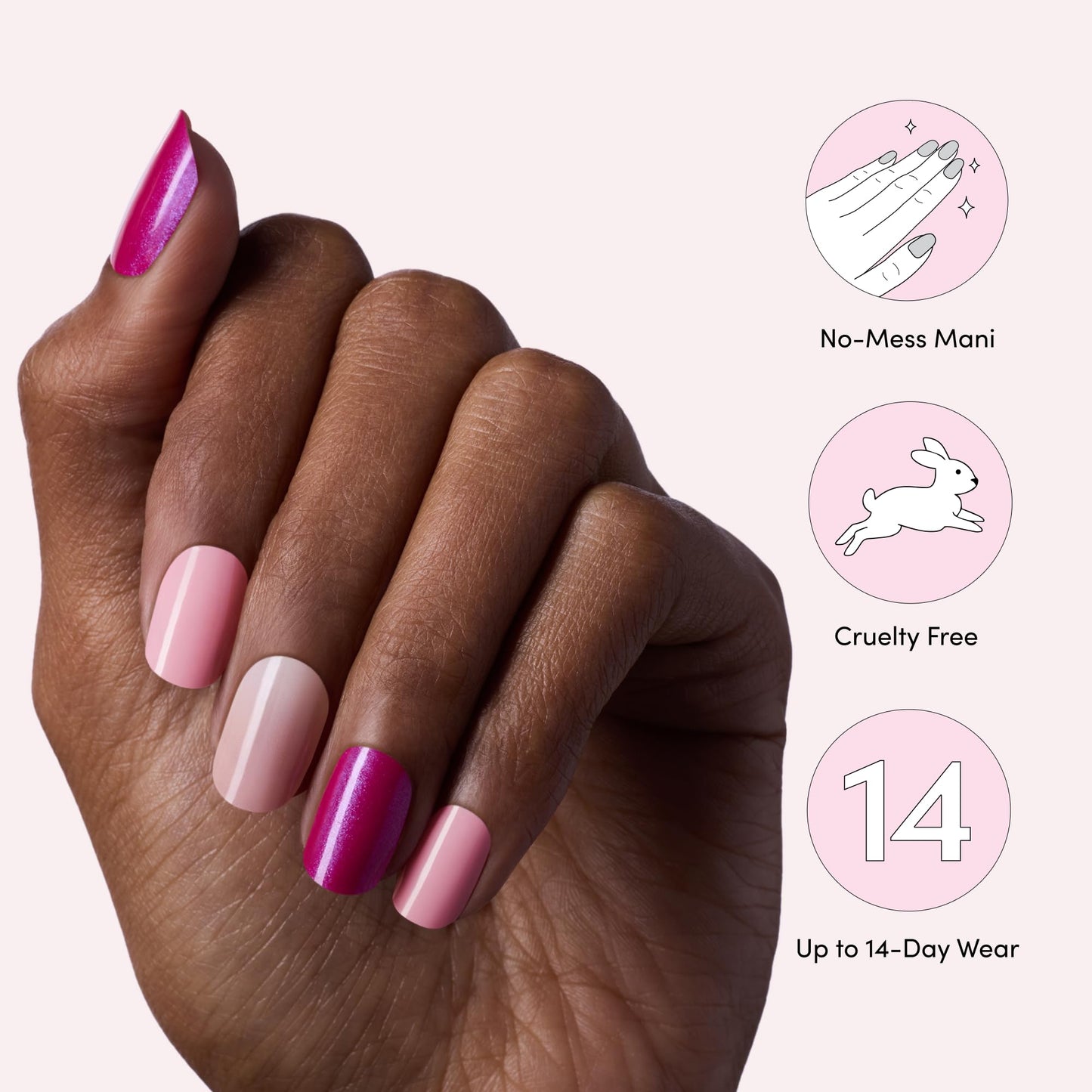 Dashing Diva Glaze Nail Strip 3-in-1 Kit - Best of Pinks - Long Lasting, Chip Resistant, Semi-Cured Gel Nail Strips - Contains 96 strips, 3 prep pads, 3 manicure sticks, 1 nail file