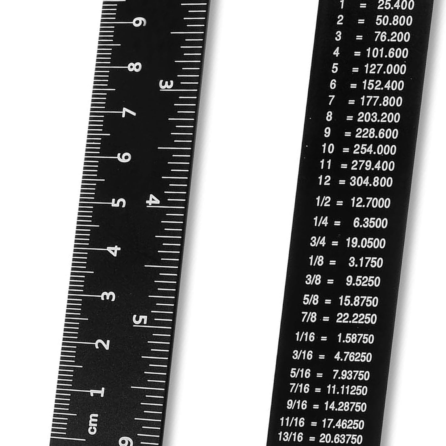 HAKZEON 30 Pack Metal Ruler Set 6/8/12 Inch with Conversion Table, Black Aluminum Alloy Rulers, Straight Edge Ruler Set for Office Engineering, Measuring and Drafting