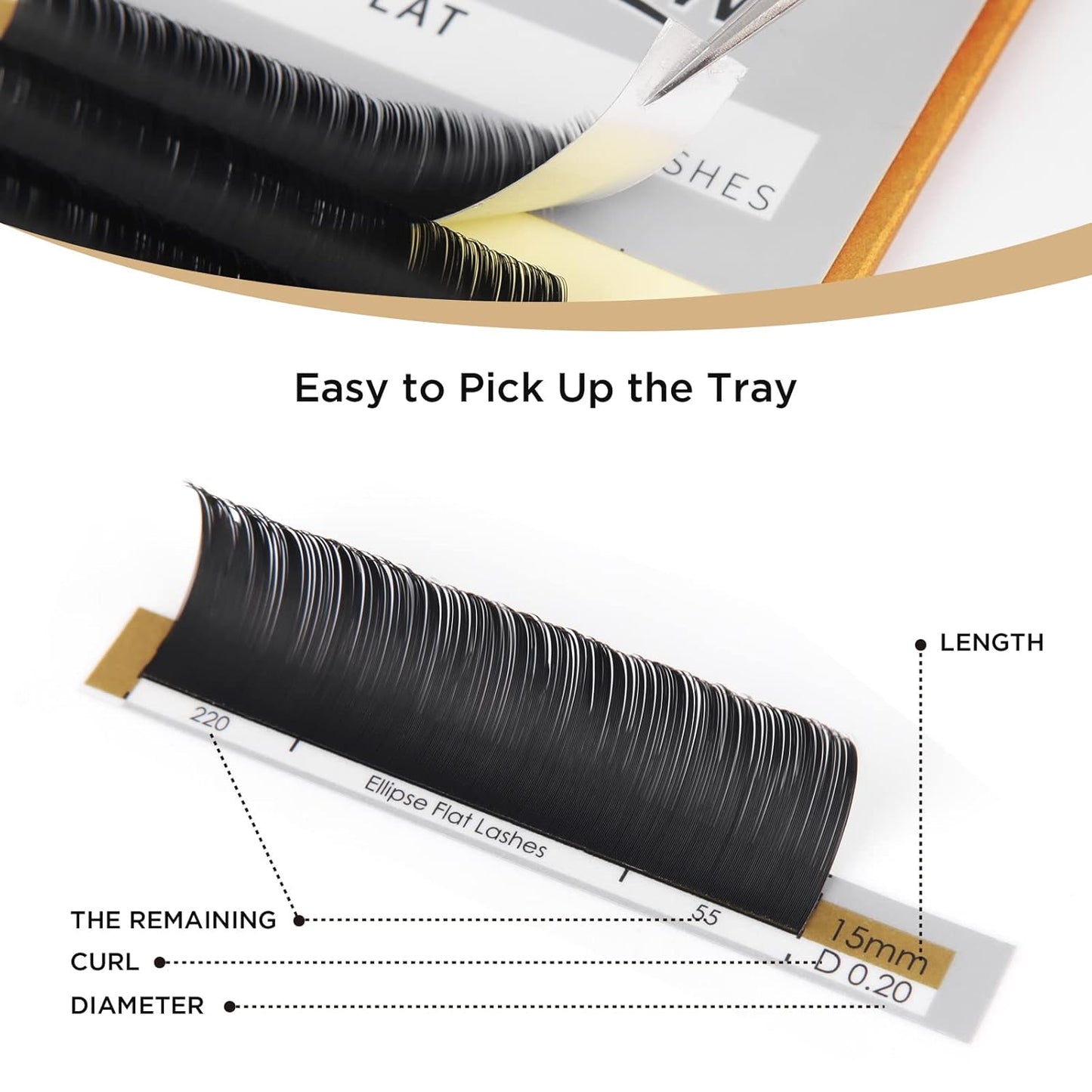 Lashview Eyelash Extensions Individual Lashes 0.20mm D Curl Mix Tray Ellipse Flat False Extremely Mink Lashes Soft Application-friendly Lashes