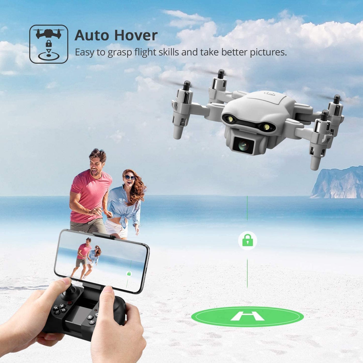 4DV9 Mini Drone with 1080P HD Camera for Kids Live Video RC Quadcopter for Adults Beginners Toys Gifts,Altitude Hold, Waypoints Functions,One Key Start,3D Flips,3 Batteries,Gray