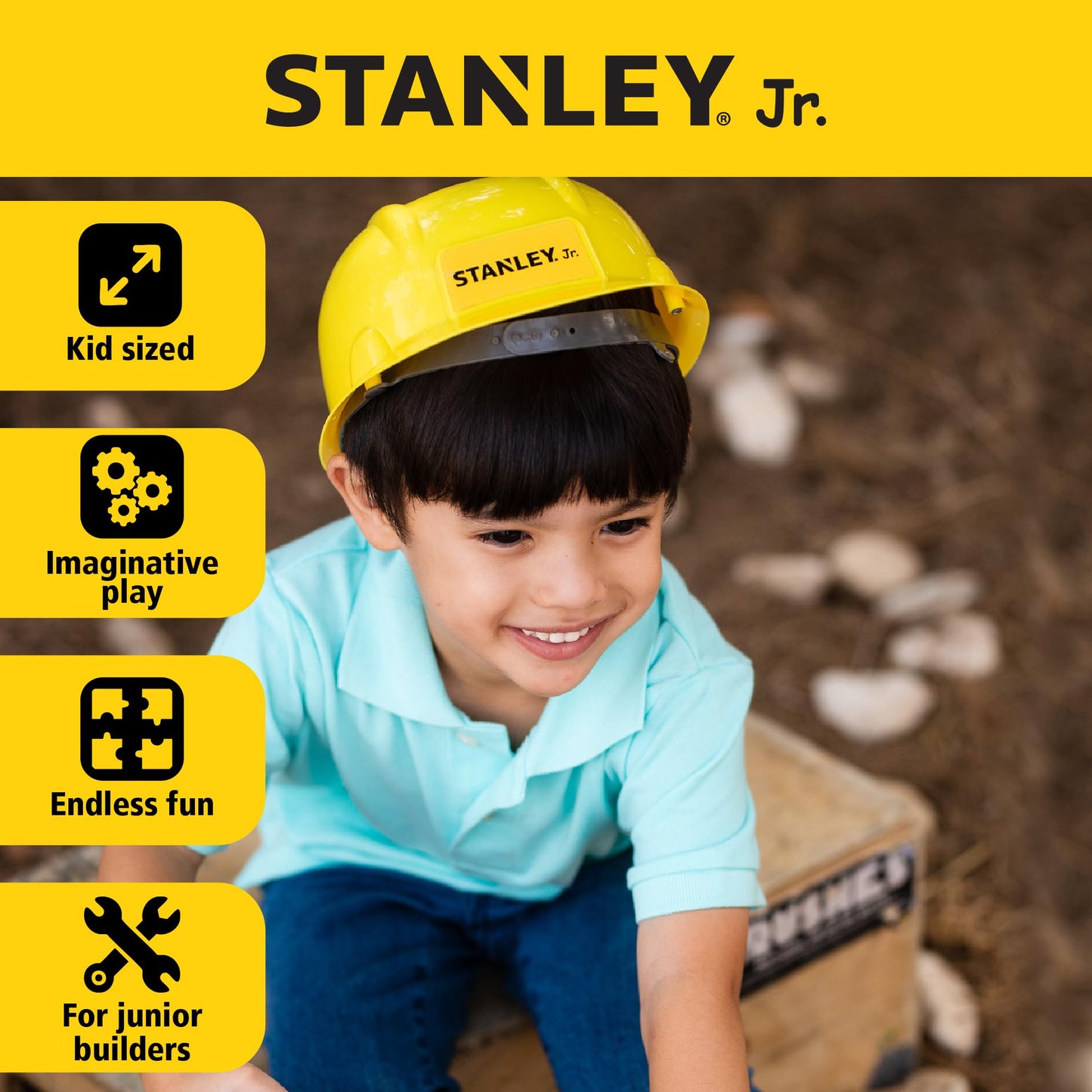 Red Toolbox Stanley Jr. 3 Piece Pretend Play Toolset