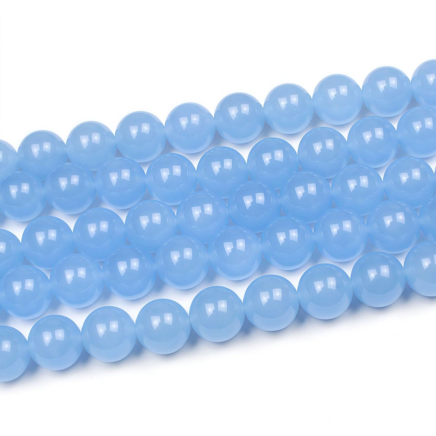 MJDCB Natural Aquamarine Chalcedony Round Loose Beads for Jewelry Making DIY Bracelet Necklace (6mm)
