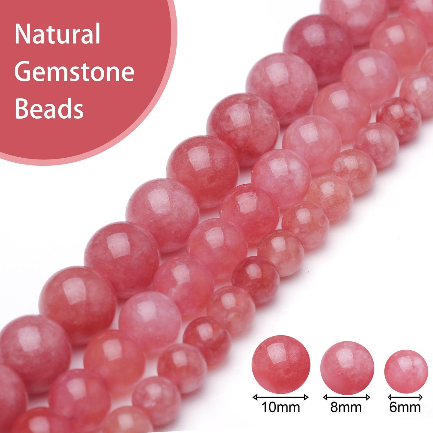Chicager Natural Stone Beads for Jewelry Making,8mm Ice Type Sunstone Polished Smooth Round Gemstone Beads for Bracelet Necklace 15 Inch