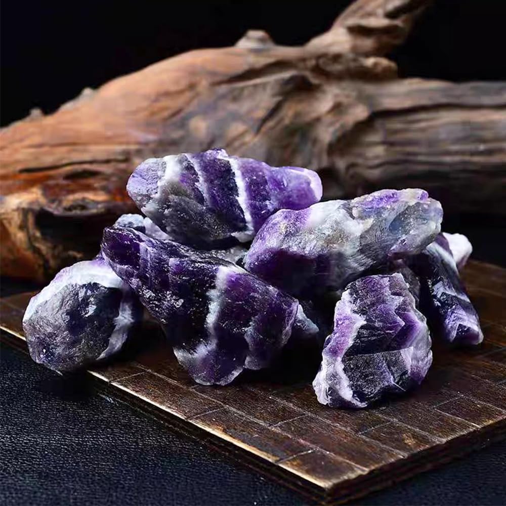 2PCS Natural Raw Stone Healing Crystals Bulk Healing Gemstones for Reiki Tumbling Fountain Rocks Meditation Garden Home Decor (Amethyst 1)