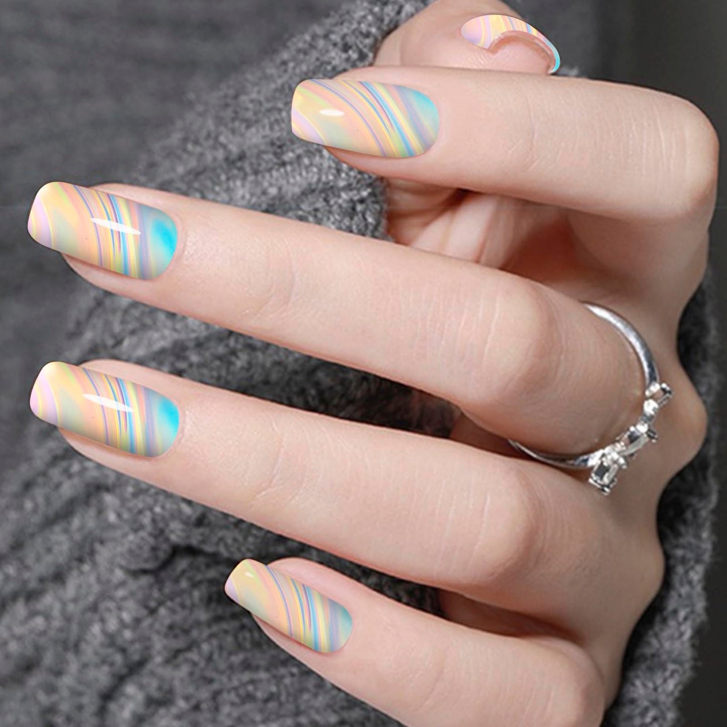 WOKOTO 300 Sheets Nail Transfer Foil Art Kit, Marble Gradient Leopard Nail Art Foils Stickers for Nails, Gel Nail Transfer Stickers Decals Wraps Nail Polish Foil Sheets Set