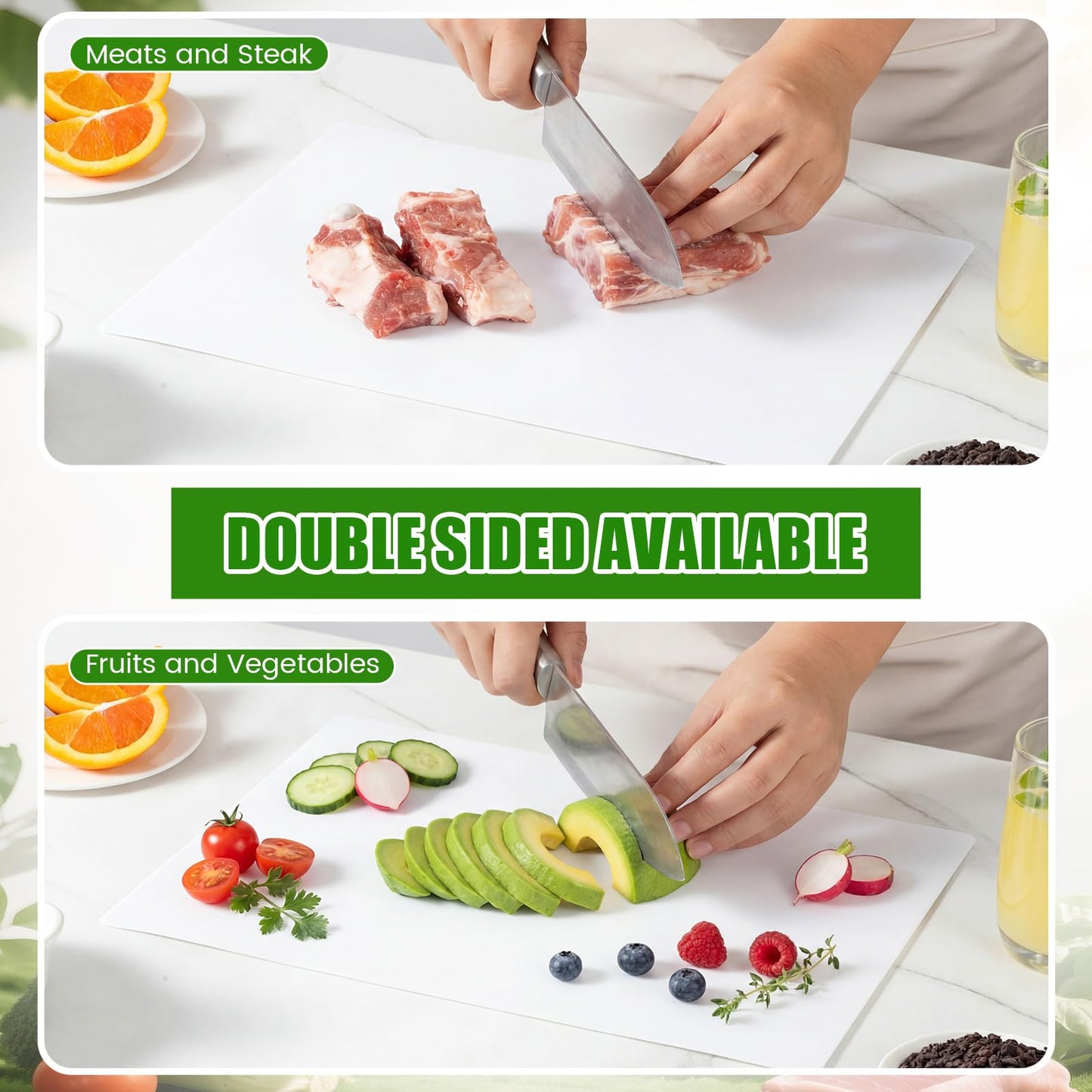 Patelai 15 Pcs Disposable Cutting Boards Sheets 24" x 18" Plastic Large Flexible Cutting Mat for Kitchen Chicken Meat Fish Vegetables Cooking Traveling Camping Crafts Art Project