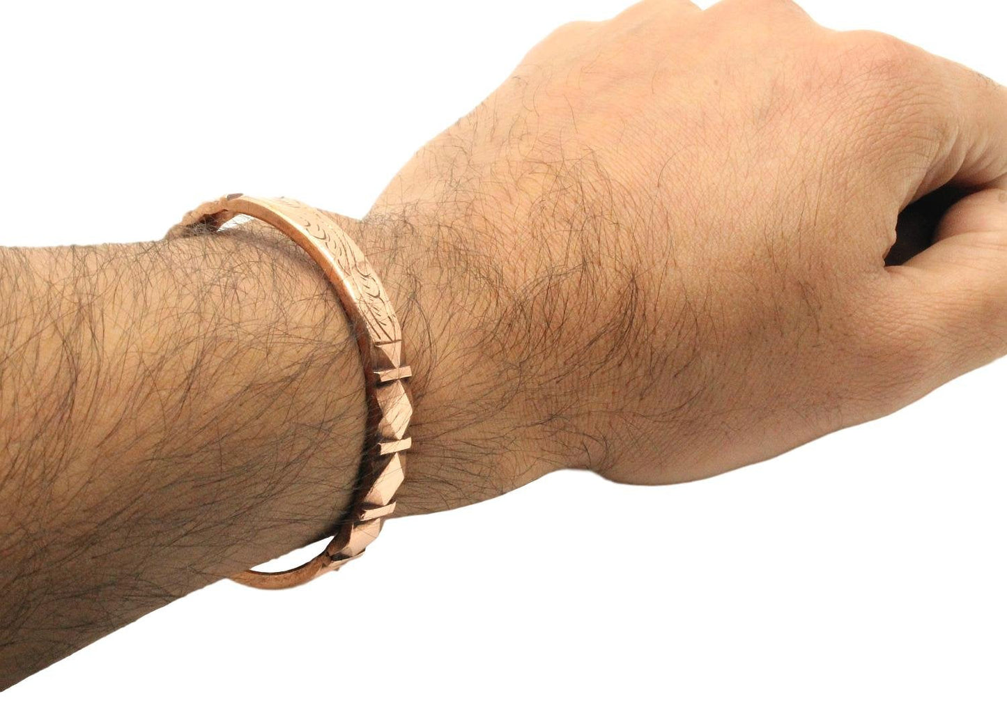 Healing Lama™ Hand Forged 100% Copper Bracelet. Unisex, Made with Solid and High Gauge Pure Copper (Carved)