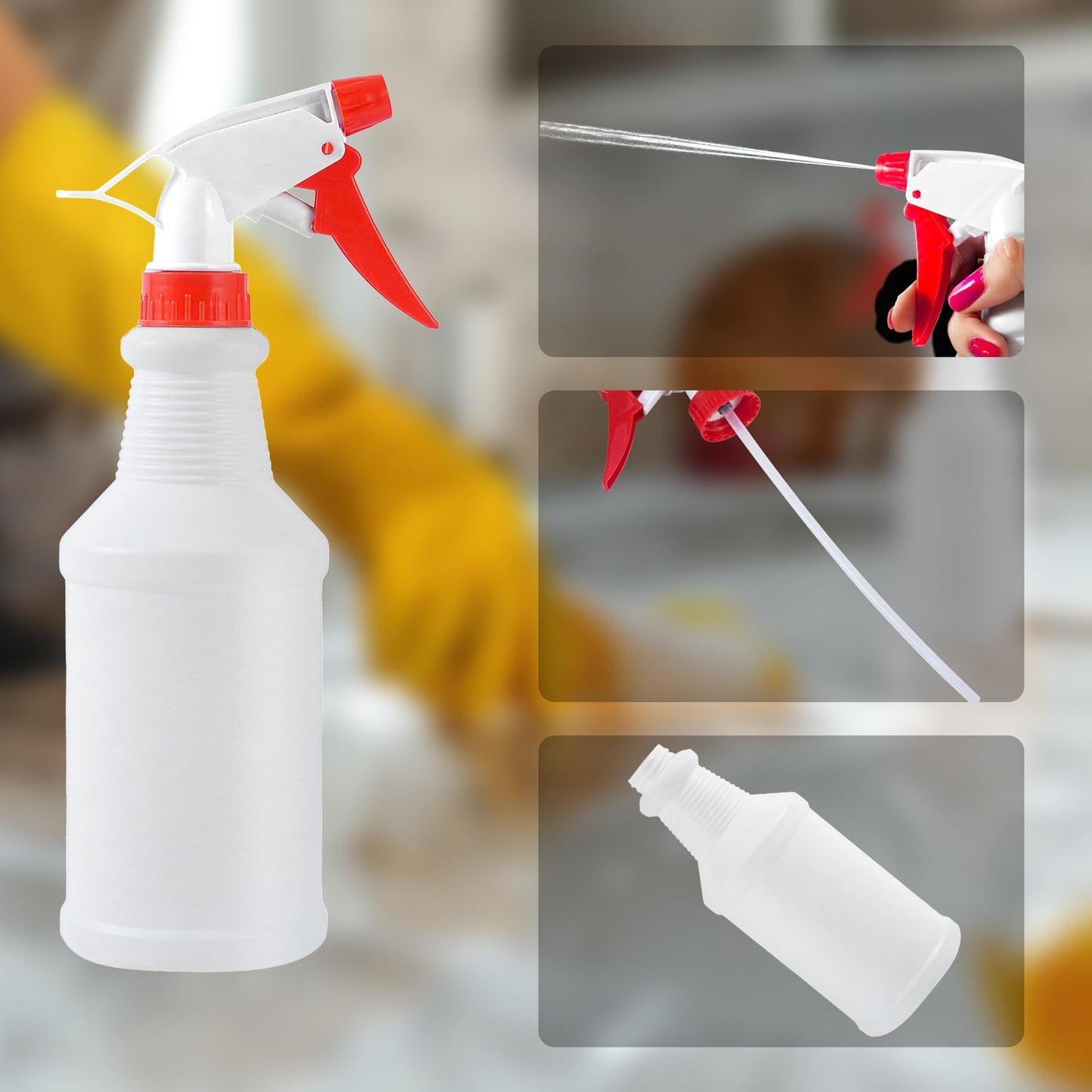 YaCCHLuu 6 Pcs 16 Oz Spray Bottles，Adjustable Empty Spray Bottle for Cleaning Solutions，Spray Bottles Bulk，Refillable Spray Bottle for Planting, Water, Bathroom and Kitchen, BBQ, Commercial and Pet