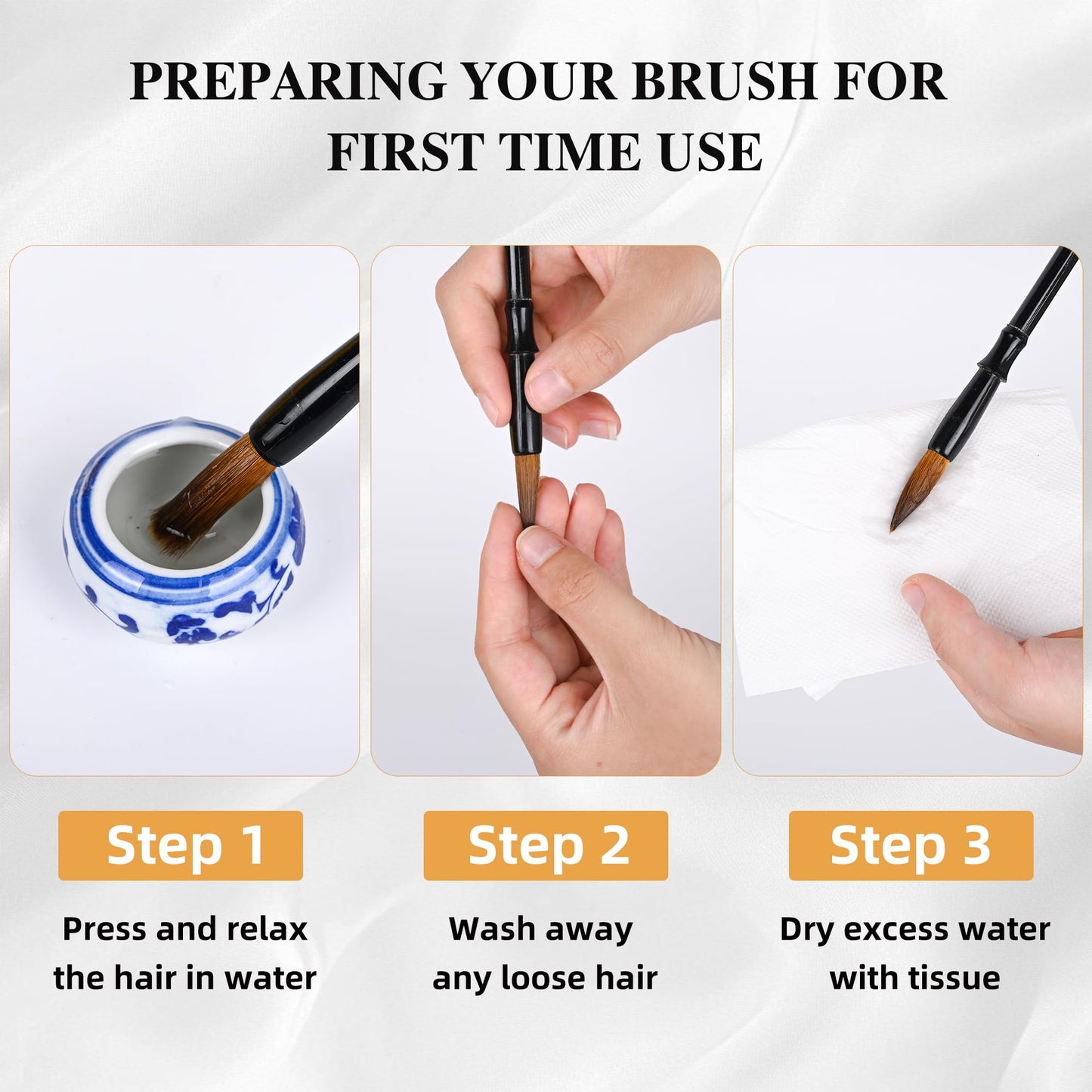 I-MART Chinese Calligraphy Set for Beginners with 4 Brushes, Ink Stone, Ink Stick, Red Ink Paste, Seal, Porcelain Water Bowl, Brush Holder, Calligraphy Kits for Beginners and Sumi Painting